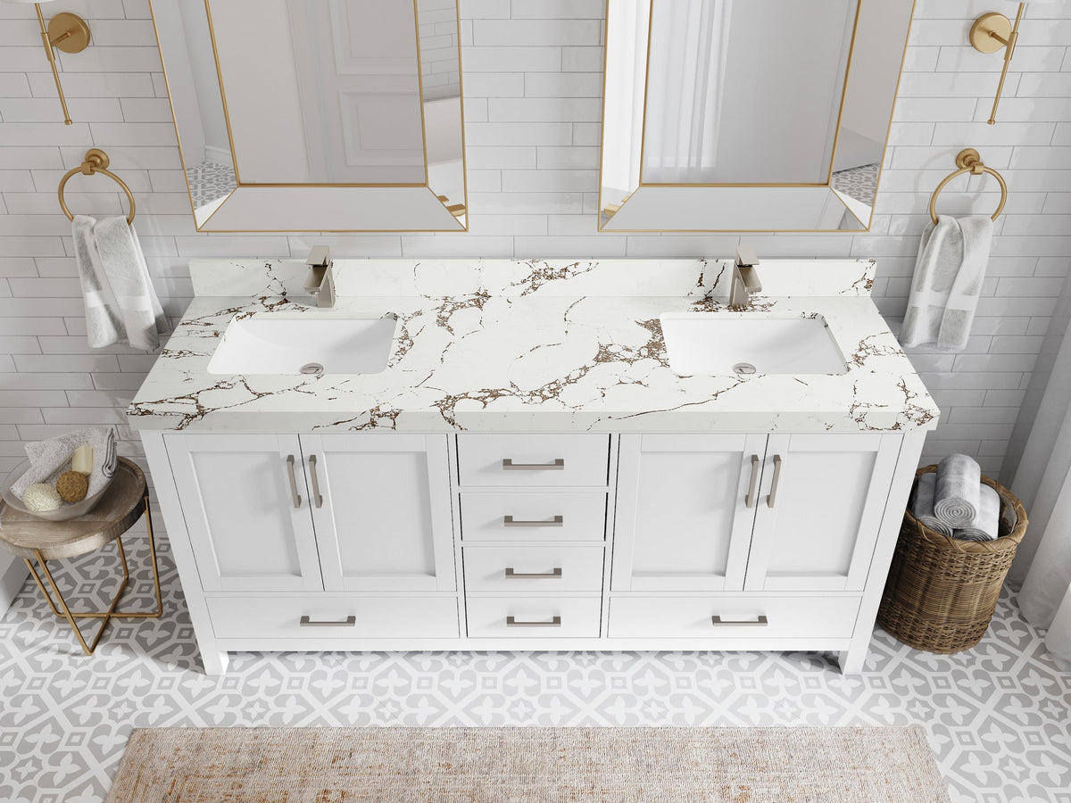 Malibu 72 in. W x 22 in. D Double Sink Bathroom Vanity - Willow Bath and Vanity