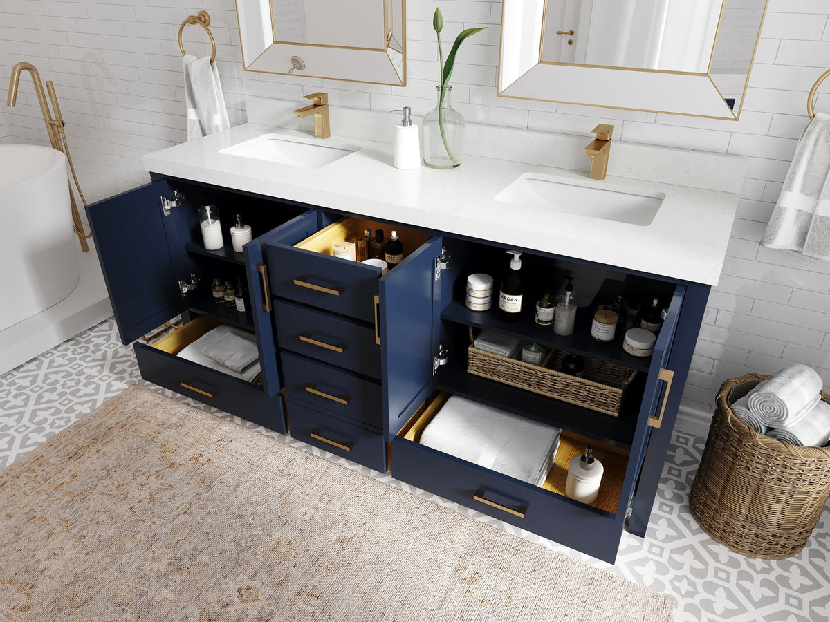 Malibu 72 in. W x 22 in. D Double Sink Bathroom Vanity - Willow Bath and Vanity