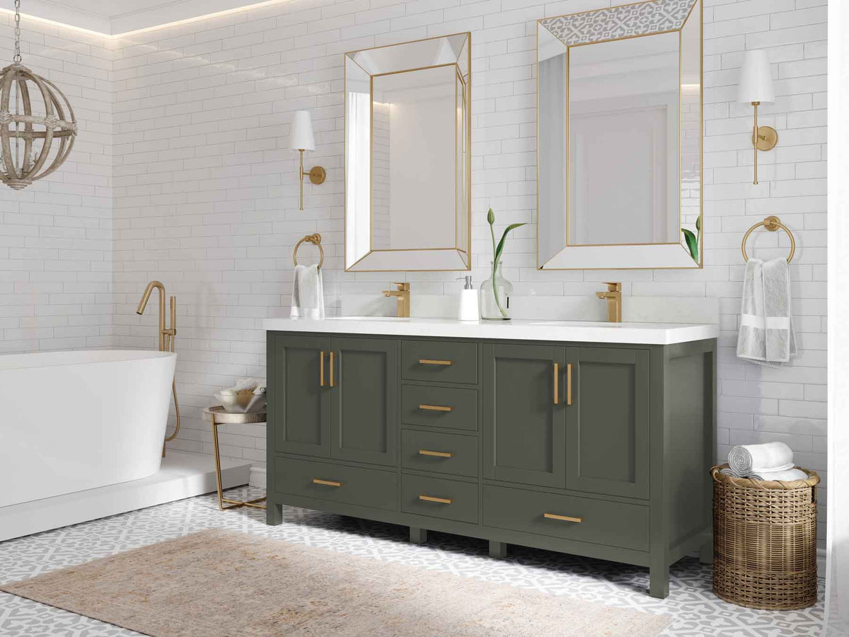 Malibu 72 in. W x 22 in. D Double Sink Bathroom Vanity - Willow Bath and Vanity