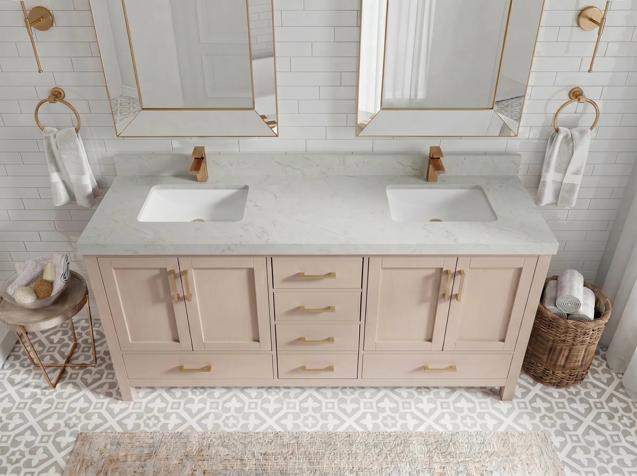 Malibu 72 in. W x 22 in. D Double Sink Bathroom Vanity - Willow Bath and Vanity