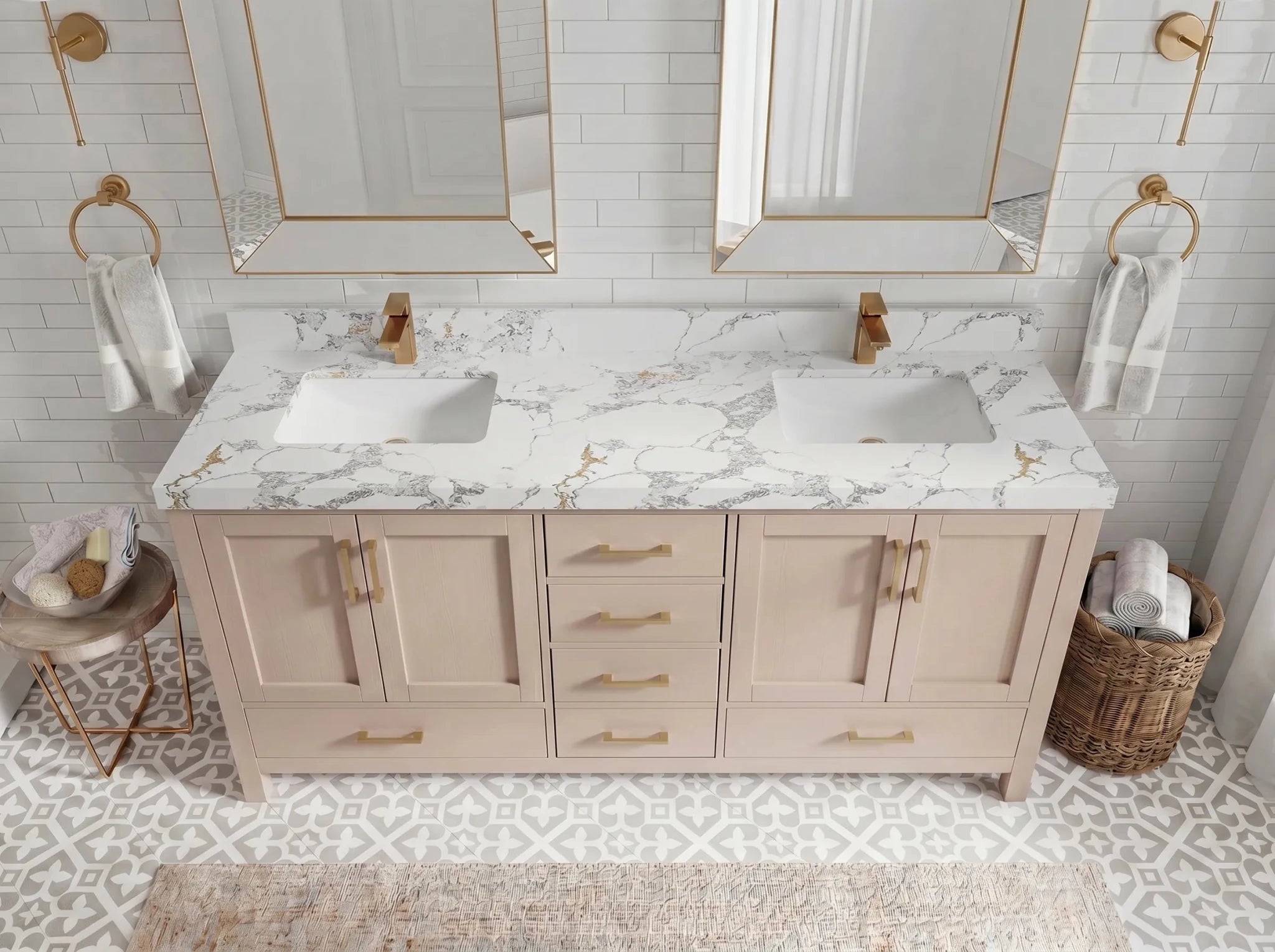 Malibu 72 in. W x 22 in. D Double Sink Bathroom Vanity - Willow Bath and Vanity