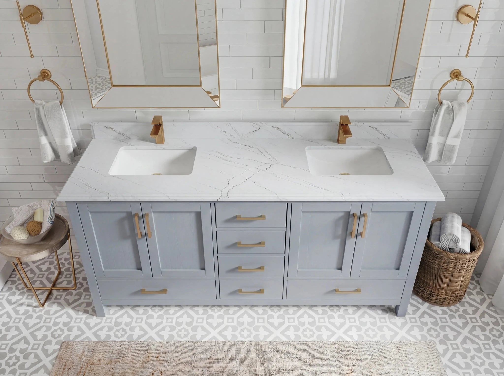 Malibu 72 in. W x 22 in. D Double Sink Bathroom Vanity - Willow Bath and Vanity