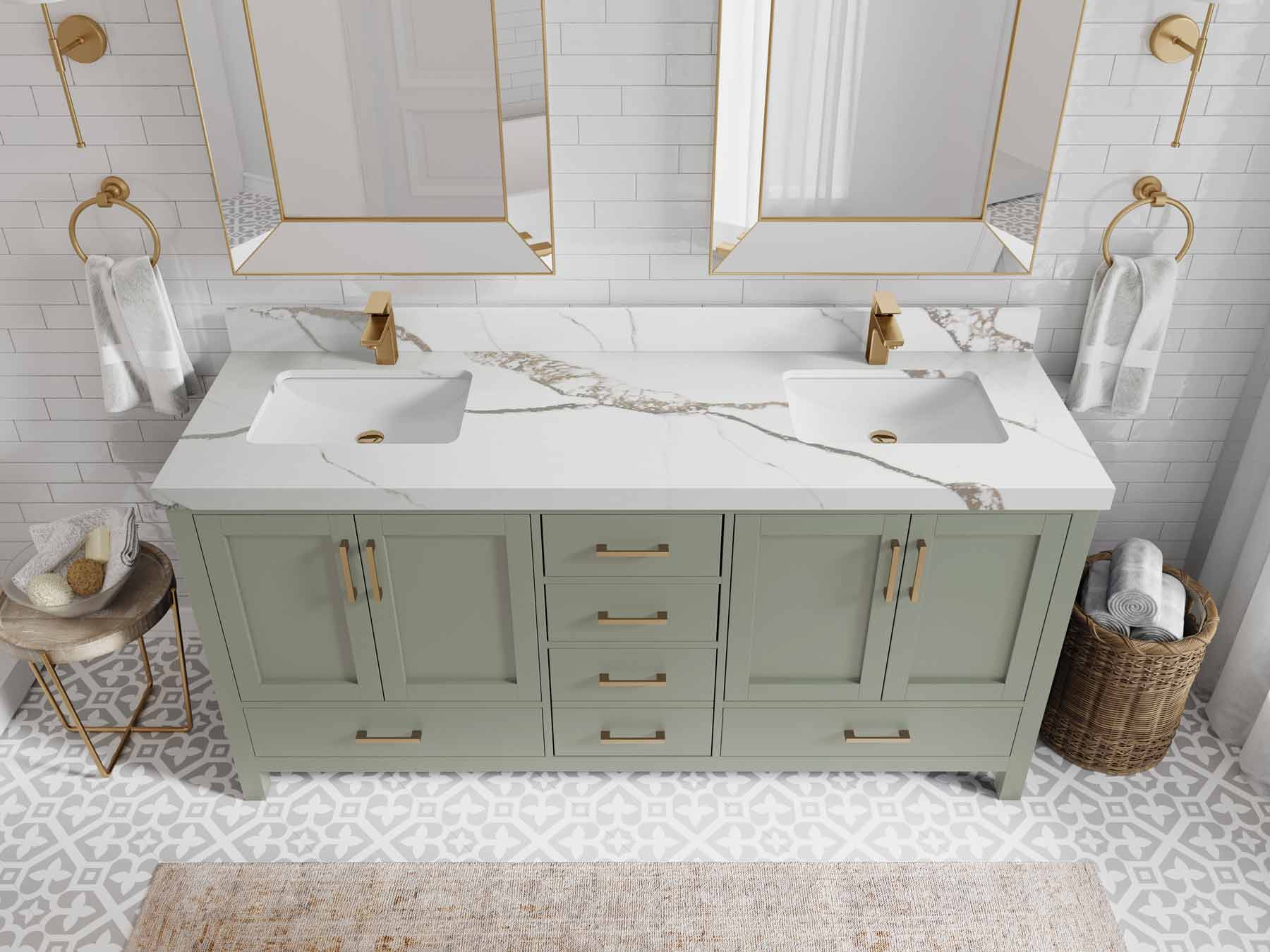 Malibu 72 in. W x 22 in. D Double Sink Bathroom Vanity - Willow Bath and Vanity