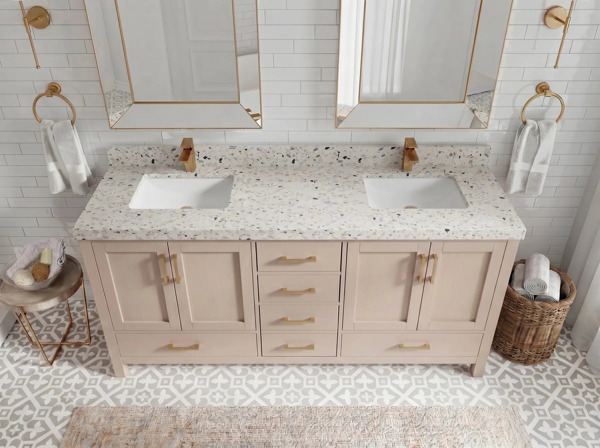 Malibu 72 in. W x 22 in. D Double Sink Bathroom Vanity - Willow Bath and Vanity