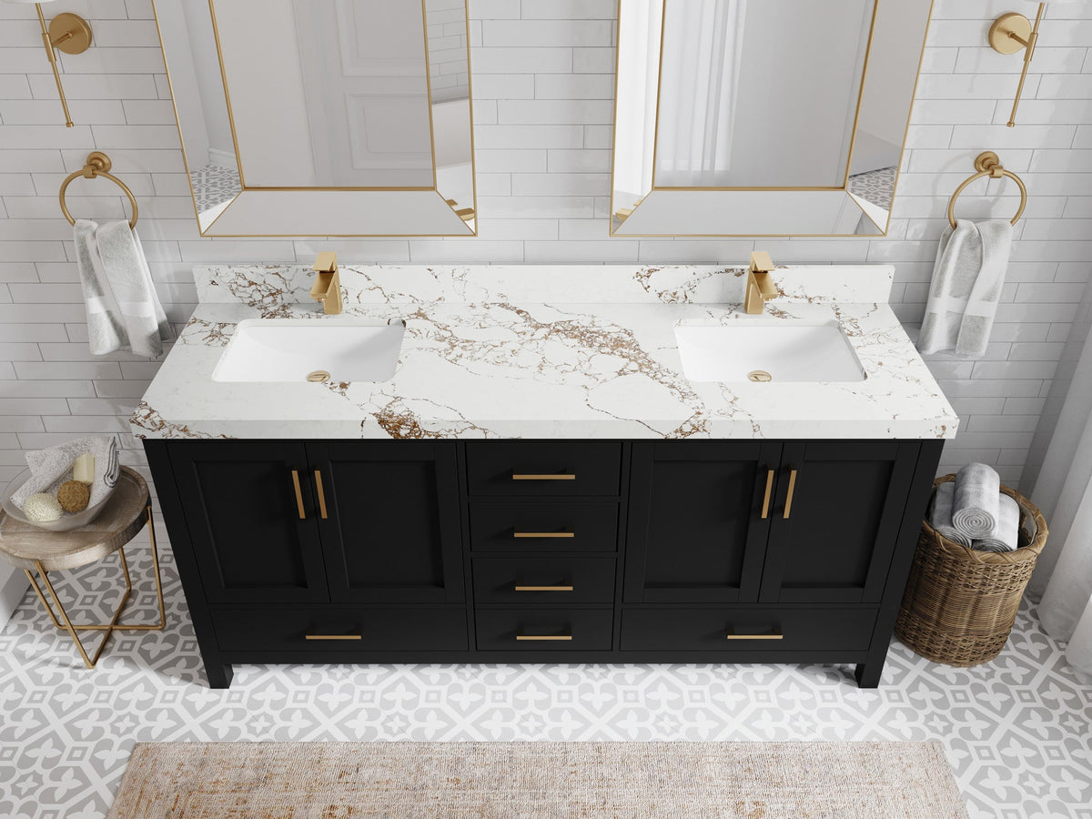 Malibu 72 in. W x 22 in. D Double Sink Bathroom Vanity - Willow Bath and Vanity