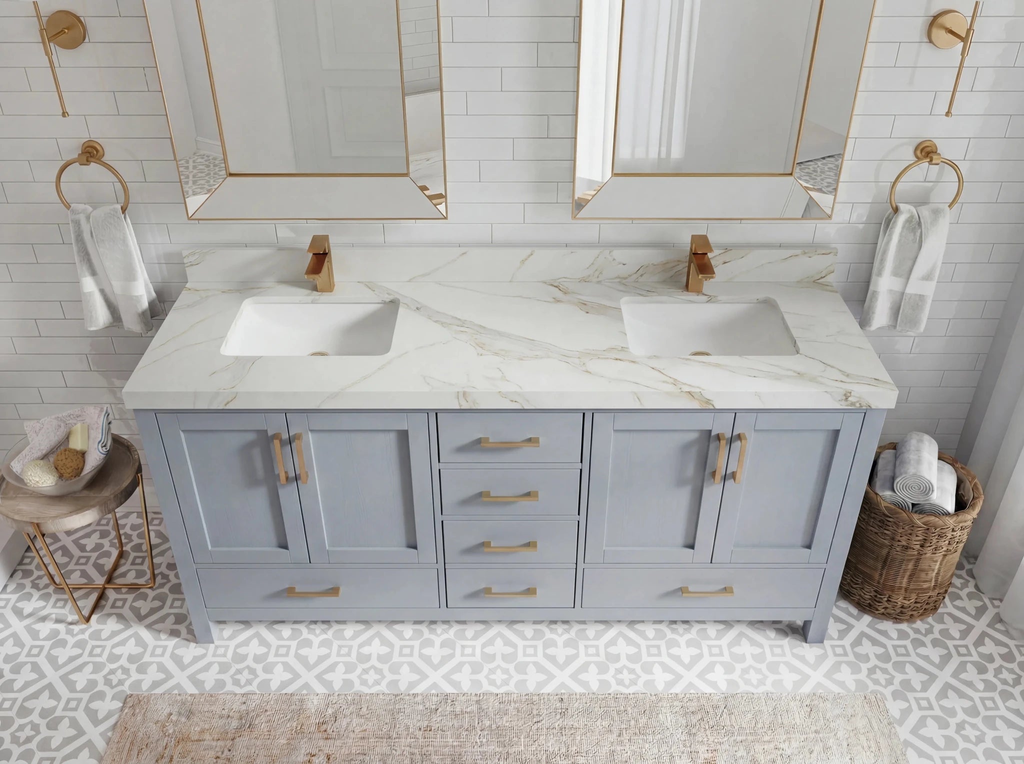 Malibu 72 in. W x 22 in. D Double Sink Bathroom Vanity - Willow Bath and Vanity