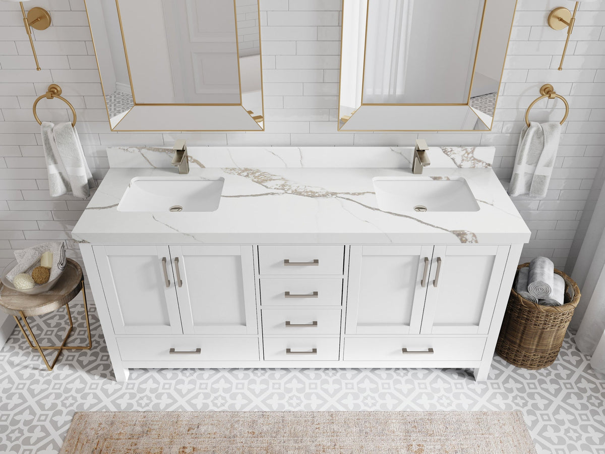 Malibu 72 in. W x 22 in. D Double Sink Bathroom Vanity - Willow Bath and Vanity