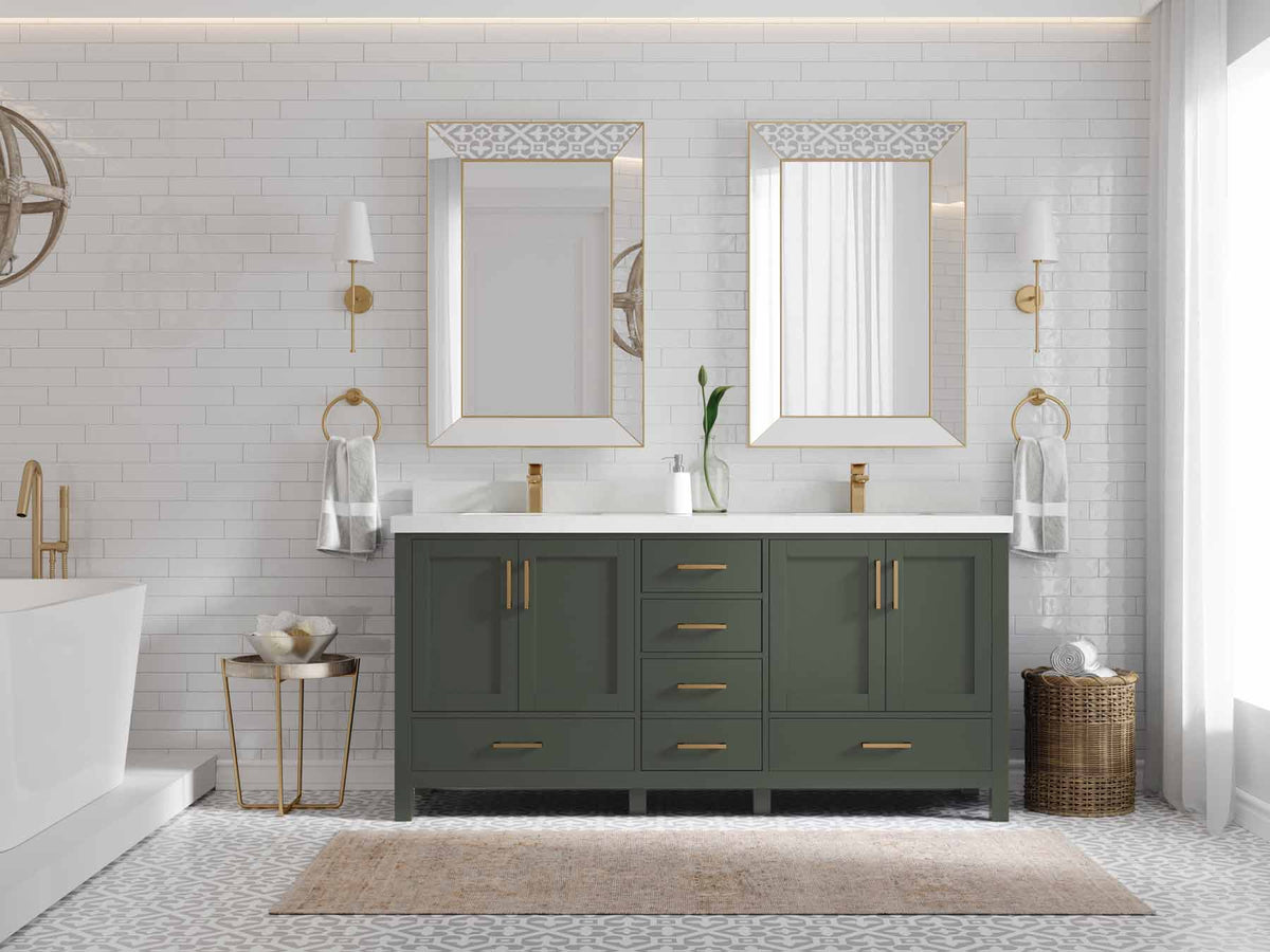 Malibu 72 in. W x 22 in. D Double Sink Bathroom Vanity - Willow Bath and Vanity