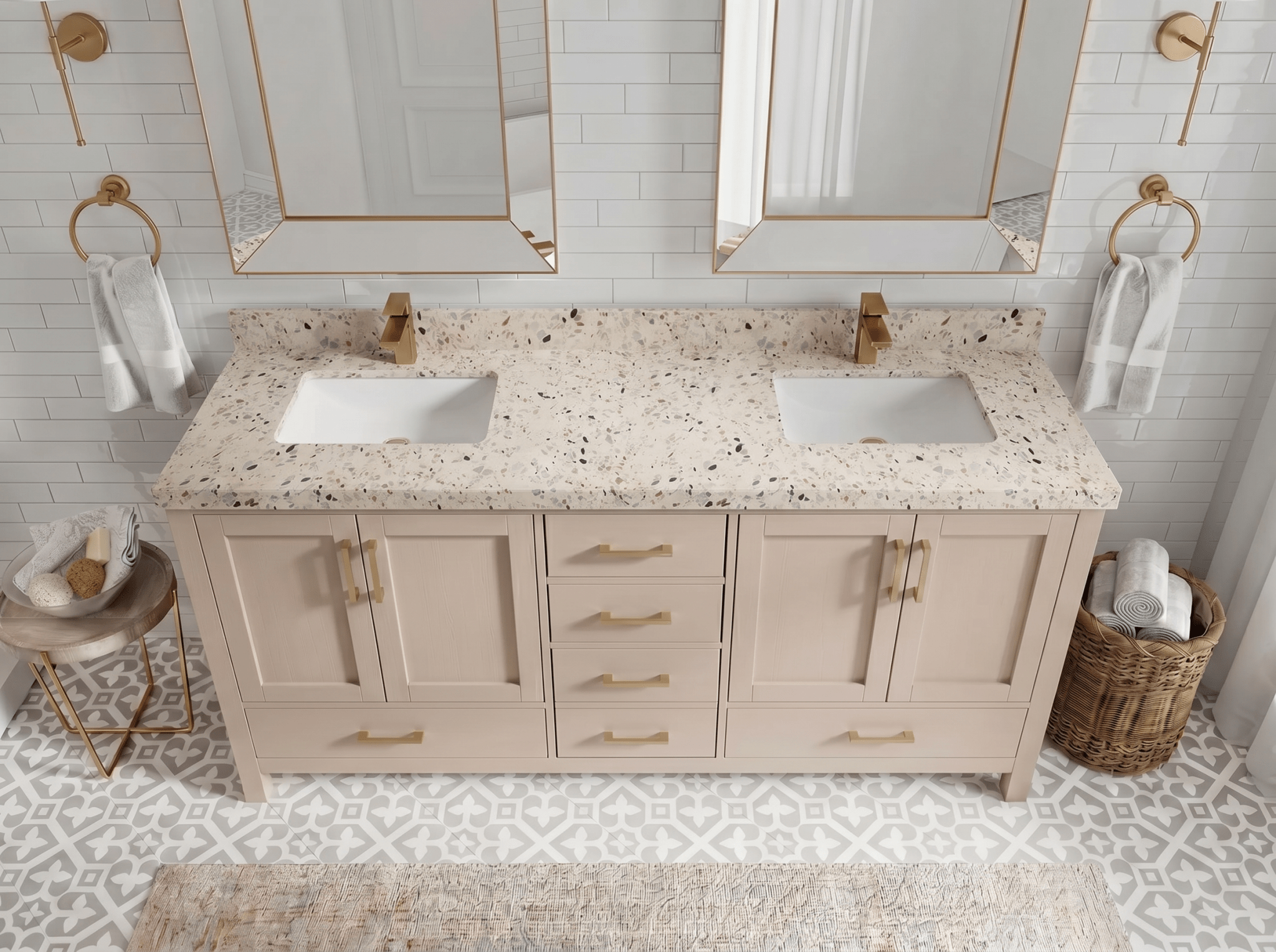 Malibu 72 in. W x 22 in. D Double Sink Bathroom Vanity - Willow Bath and Vanity