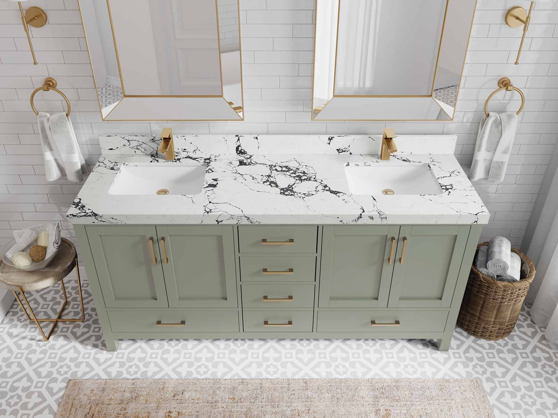 Malibu 72 in. W x 22 in. D Double Sink Bathroom Vanity - Willow Bath and Vanity