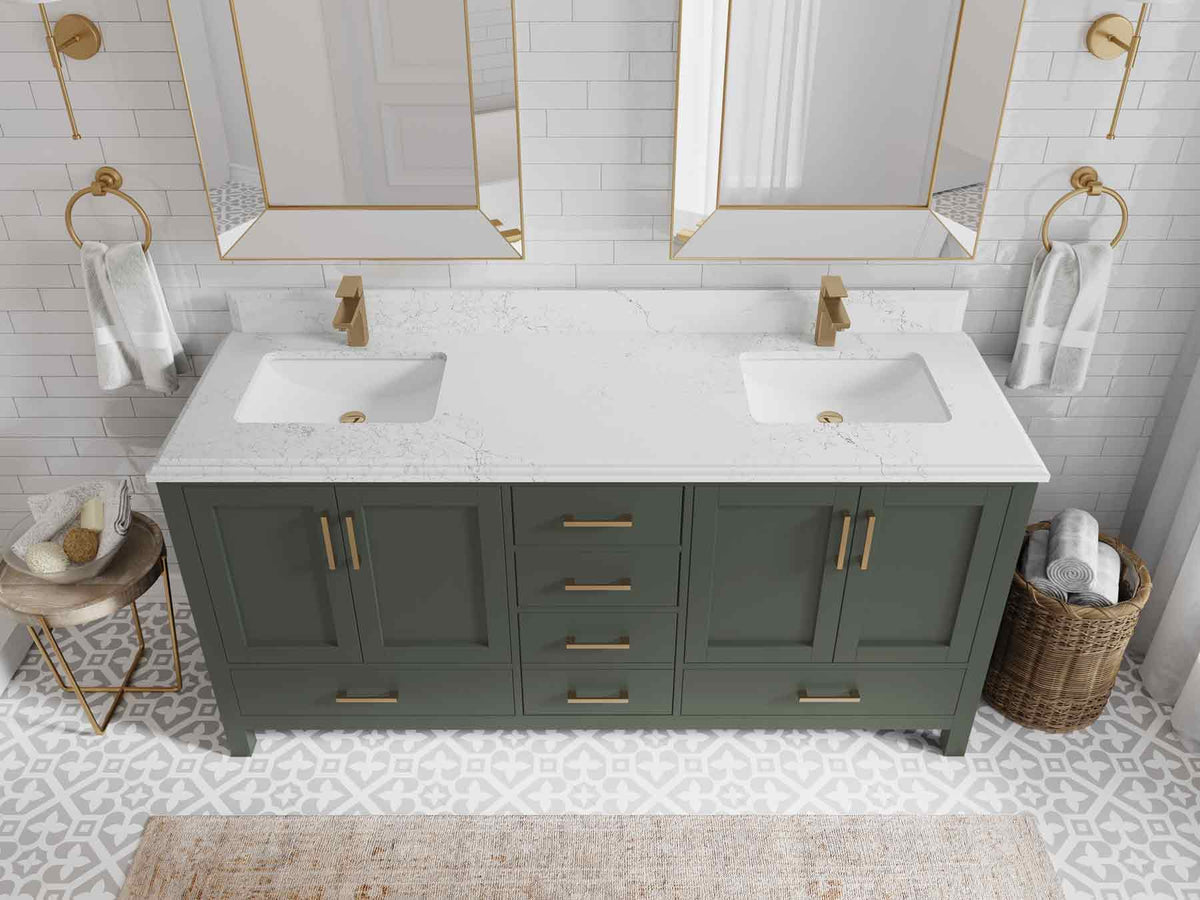 Malibu 72 in. W x 22 in. D Double Sink Bathroom Vanity - Willow Bath and Vanity