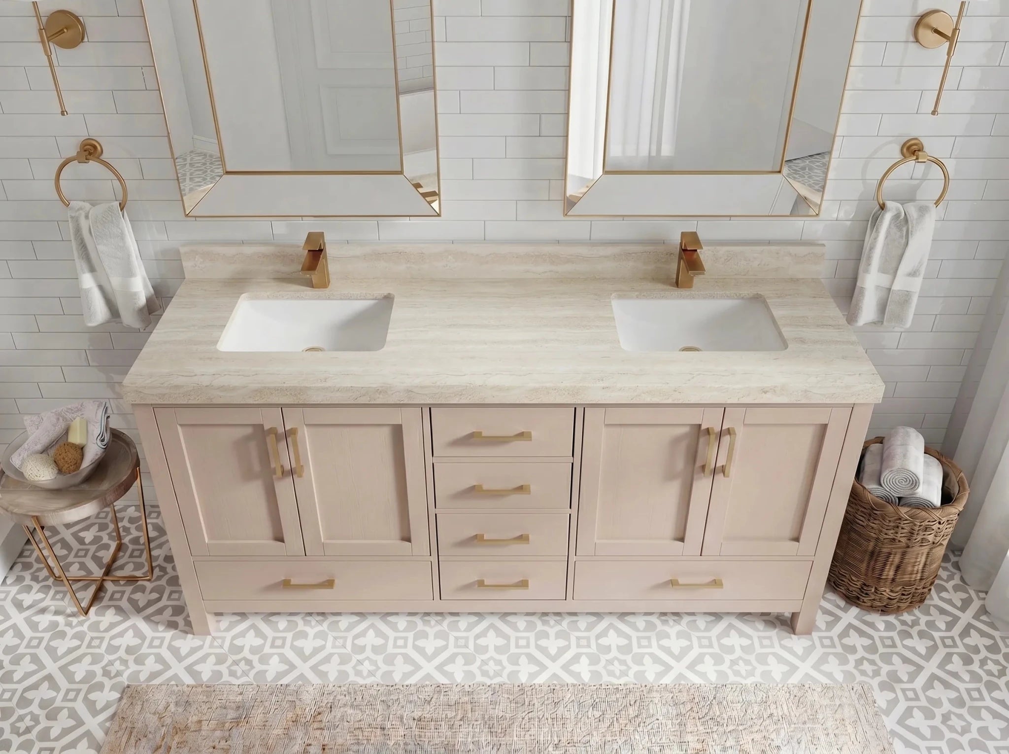 Malibu 72 in. W x 22 in. D Double Sink Bathroom Vanity - Willow Bath and Vanity