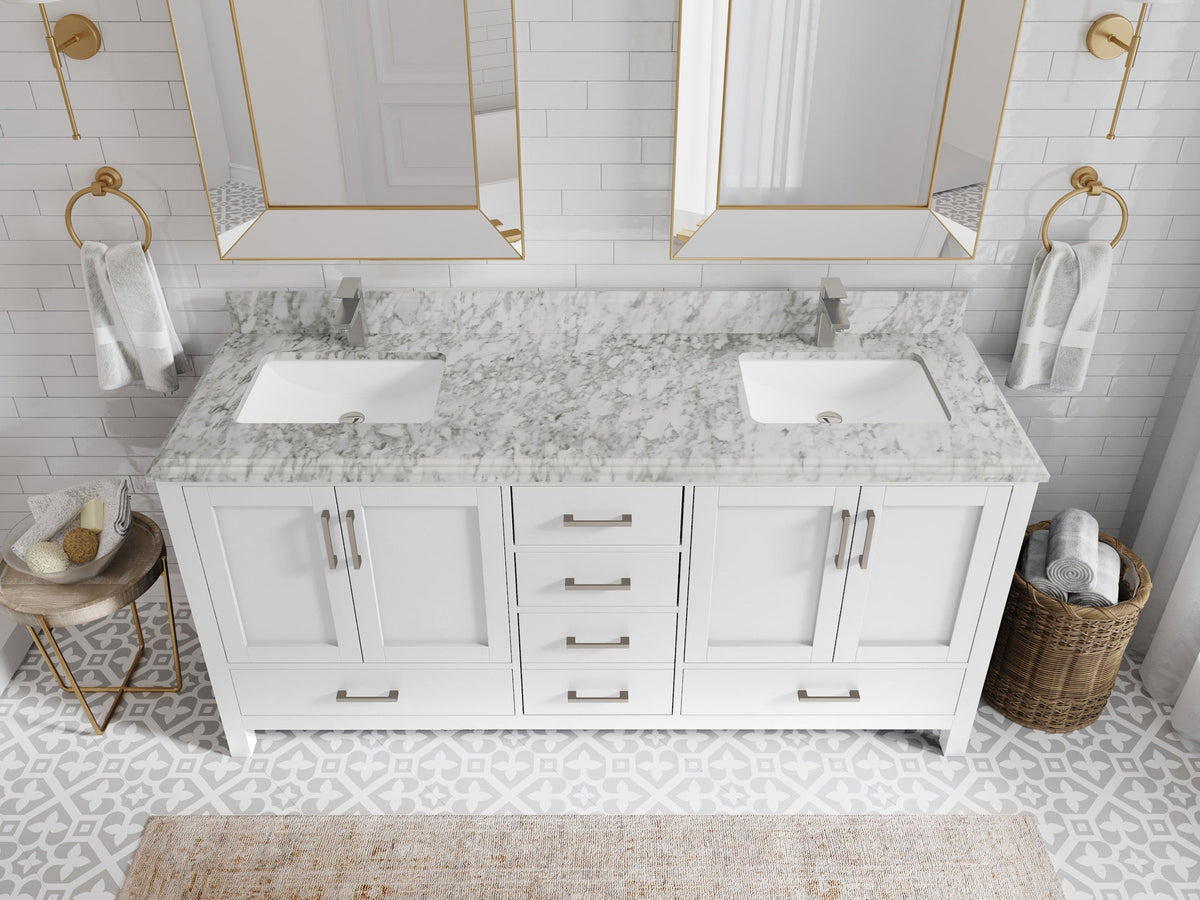 Malibu 72 in. W x 22 in. D Double Sink Bathroom Vanity - Willow Bath and Vanity