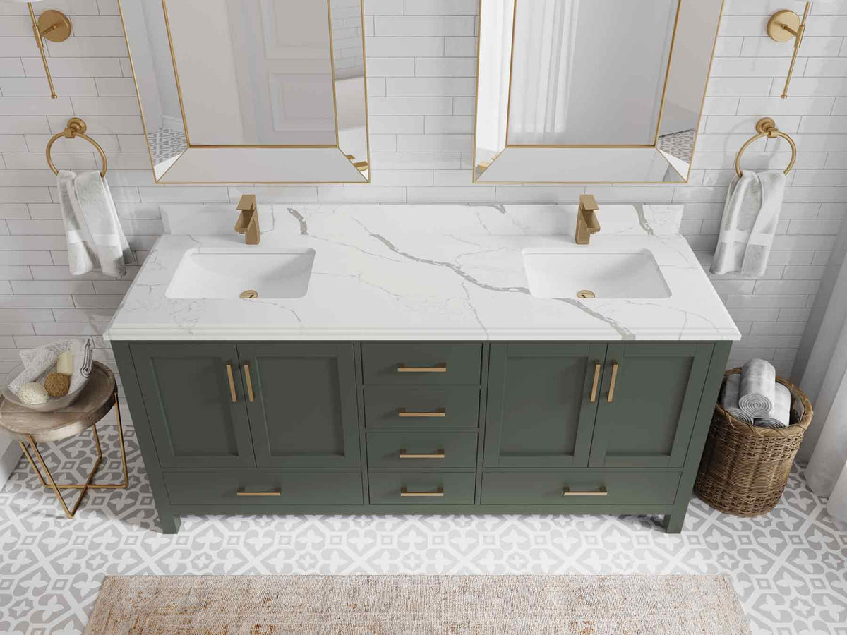 Malibu 72 in. W x 22 in. D Double Sink Bathroom Vanity - Willow Bath and Vanity