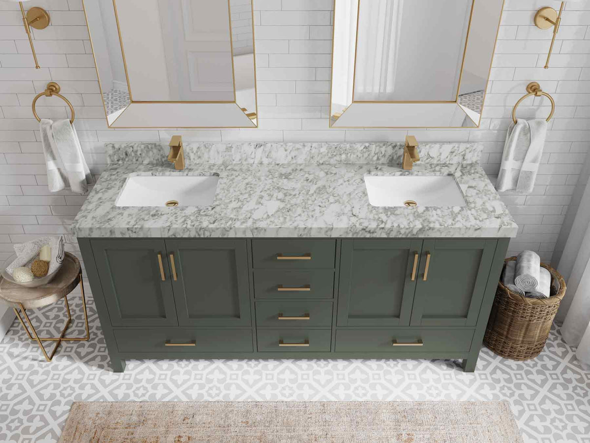 Malibu 72 in. W x 22 in. D Double Sink Bathroom Vanity - Willow Bath and Vanity