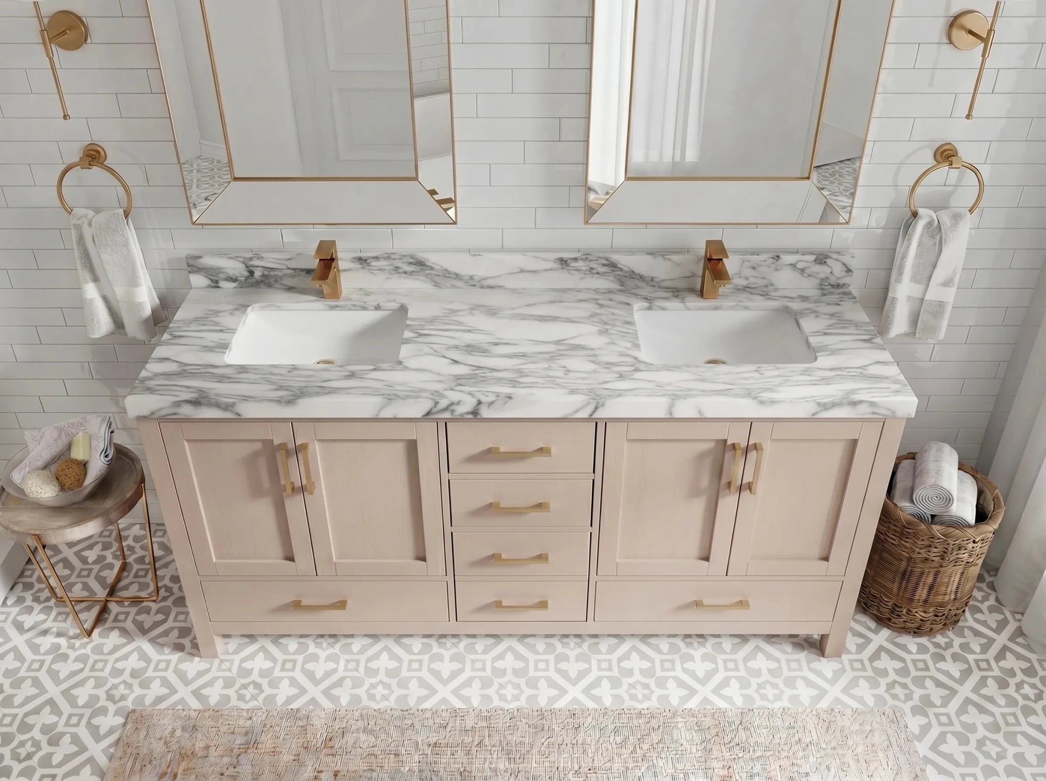 Malibu 72 in. W x 22 in. D Double Sink Bathroom Vanity - Willow Bath and Vanity