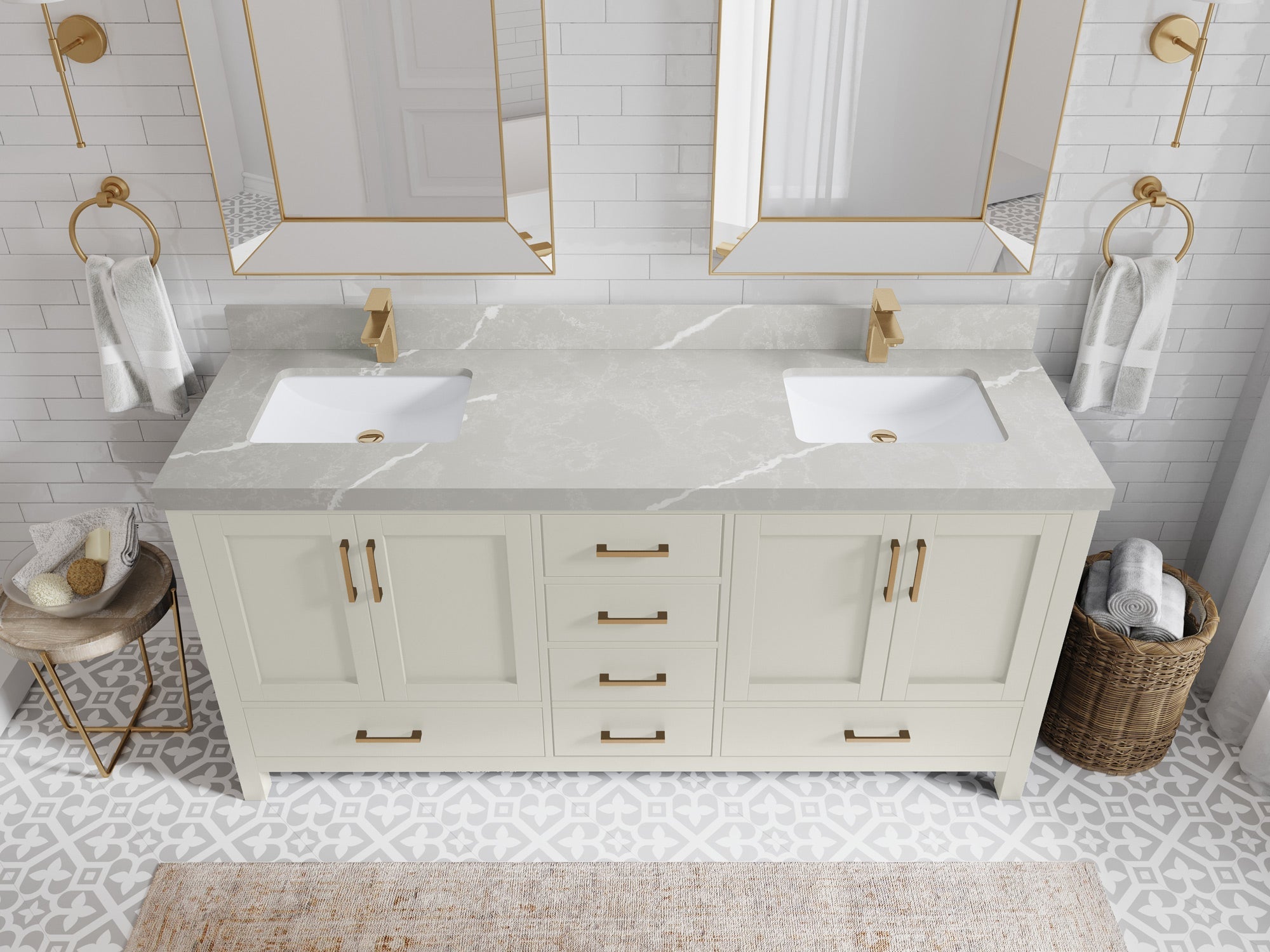 Malibu 72 in. W x 22 in. D Double Sink Bathroom Vanity - Willow Bath and Vanity