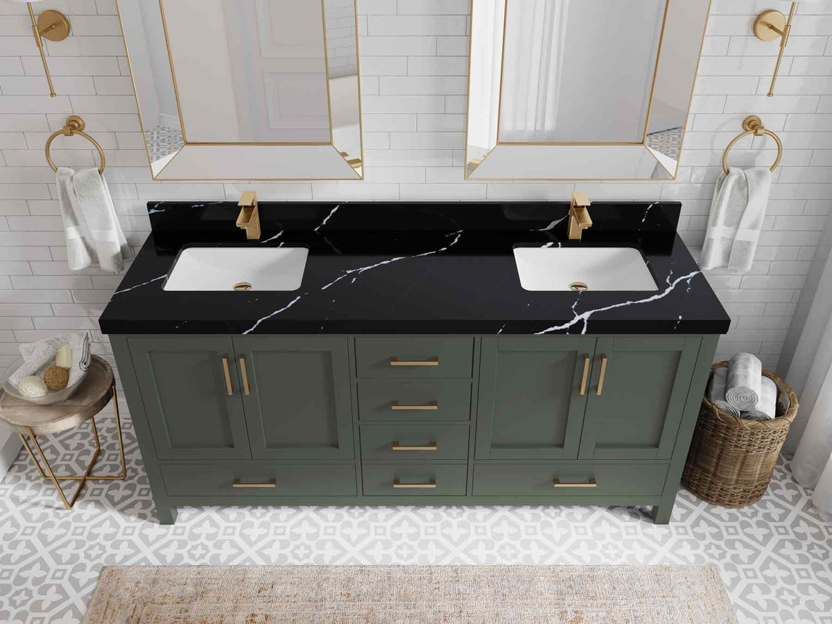 Malibu 72 in. W x 22 in. D Double Sink Bathroom Vanity - Willow Bath and Vanity