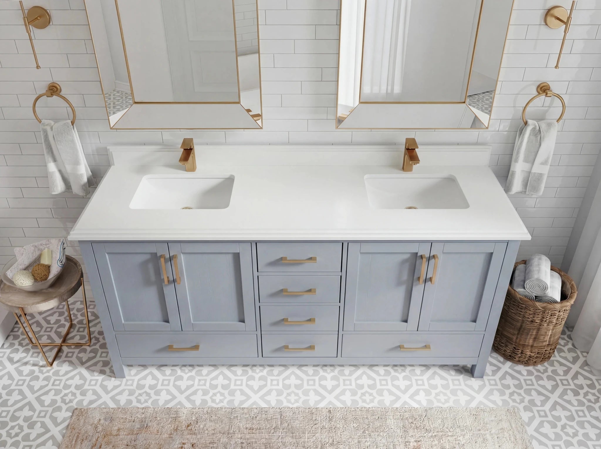 Malibu 72 in. W x 22 in. D Double Sink Bathroom Vanity - Willow Bath and Vanity
