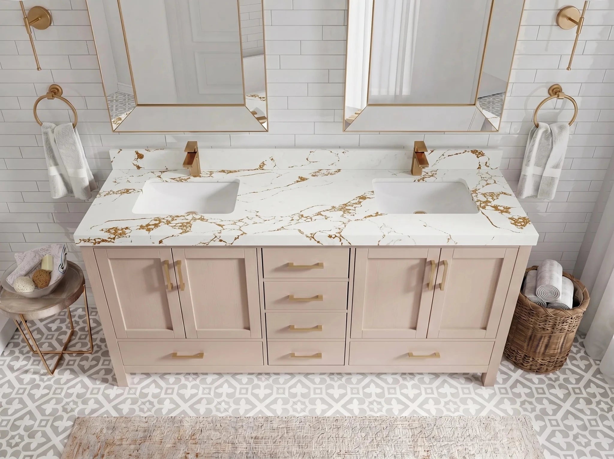 Malibu 72 in. W x 22 in. D Double Sink Bathroom Vanity - Willow Bath and Vanity