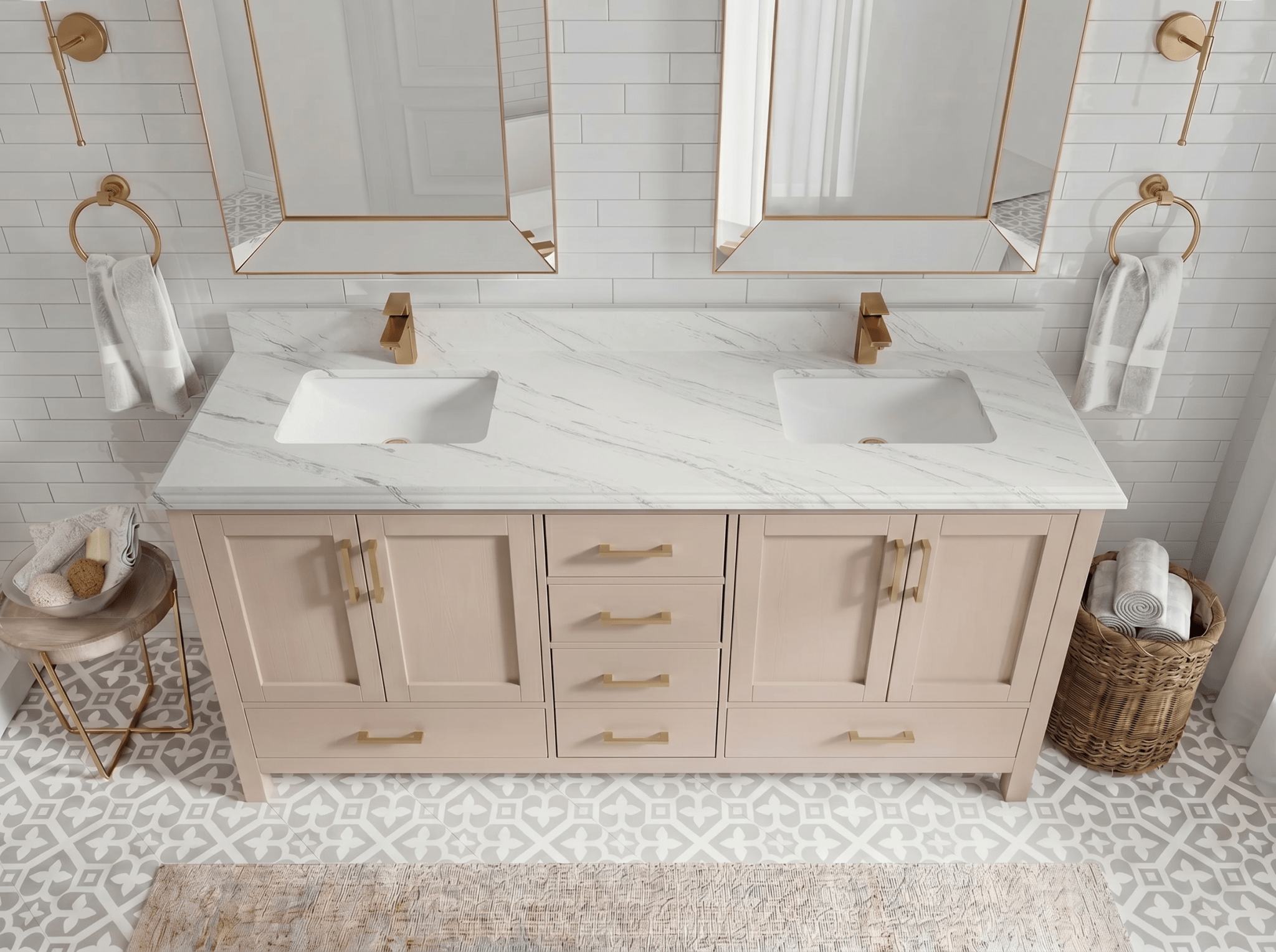Malibu 72 in. W x 22 in. D Double Sink Bathroom Vanity - Willow Bath and Vanity
