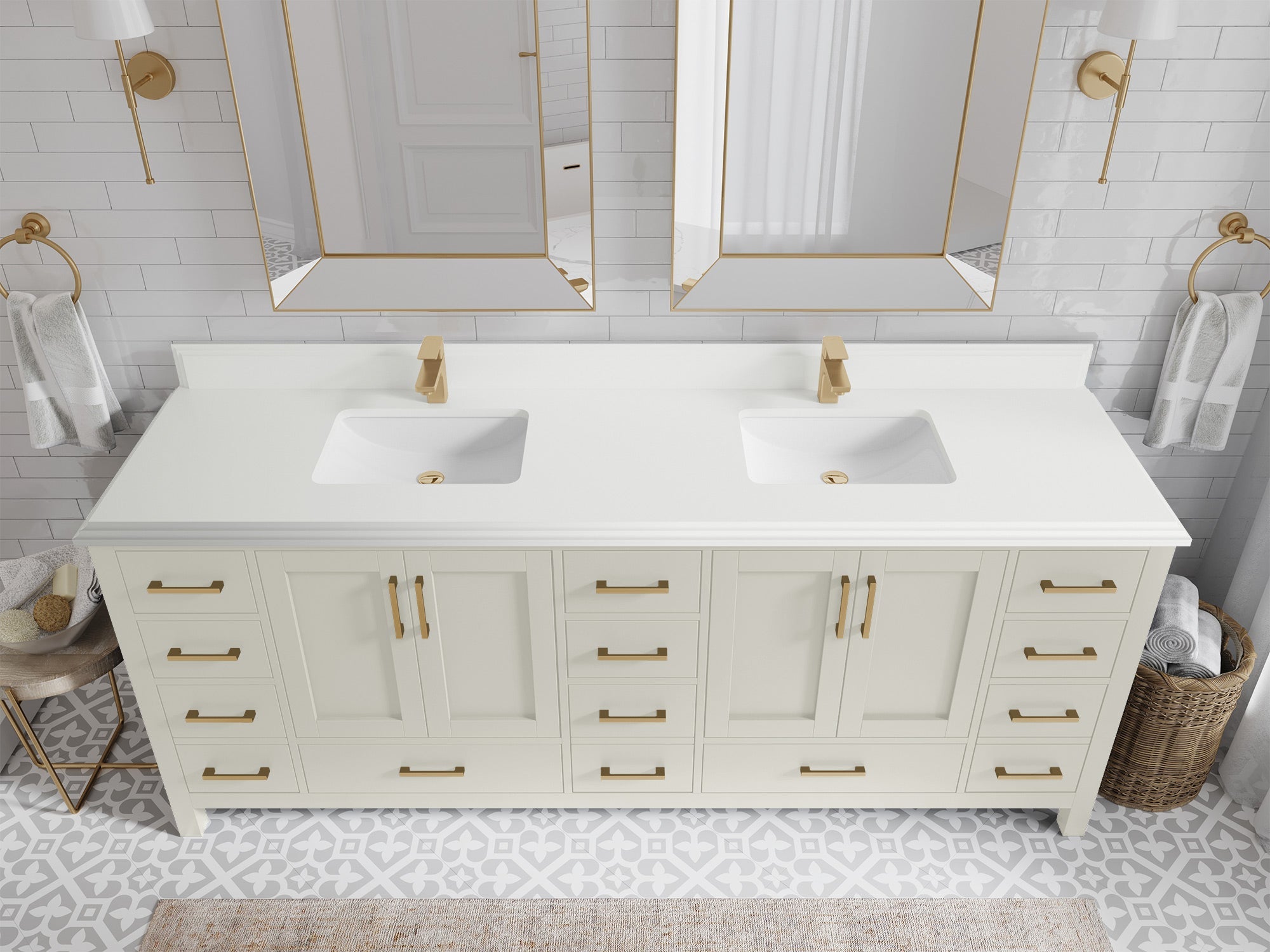 Malibu 84 in. W x 22 in. D Double Sink Bathroom Vanity - Willow Bath and Vanity