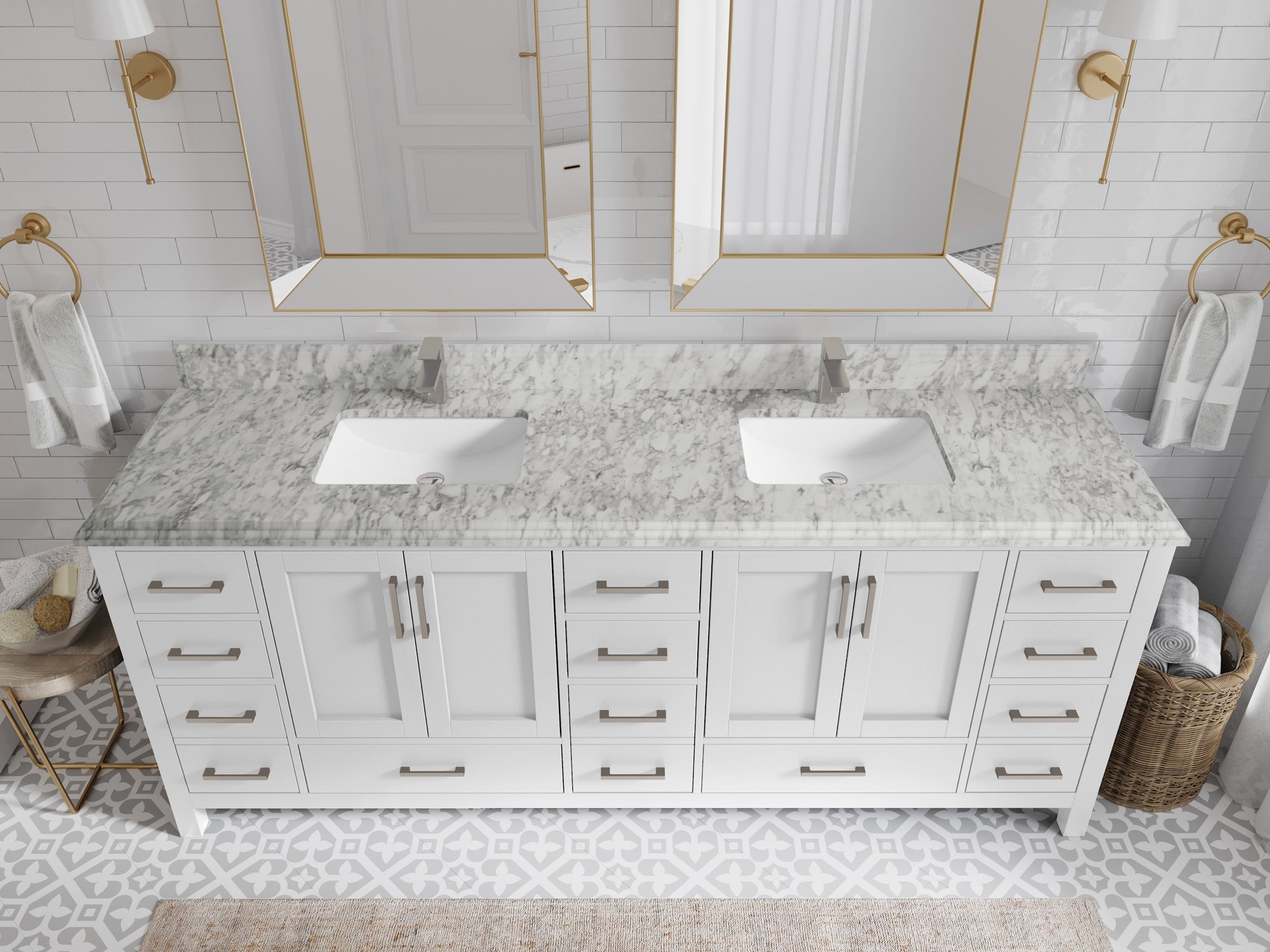 Malibu 84 in. W x 22 in. D Double Sink Bathroom Vanity - Willow Bath and Vanity
