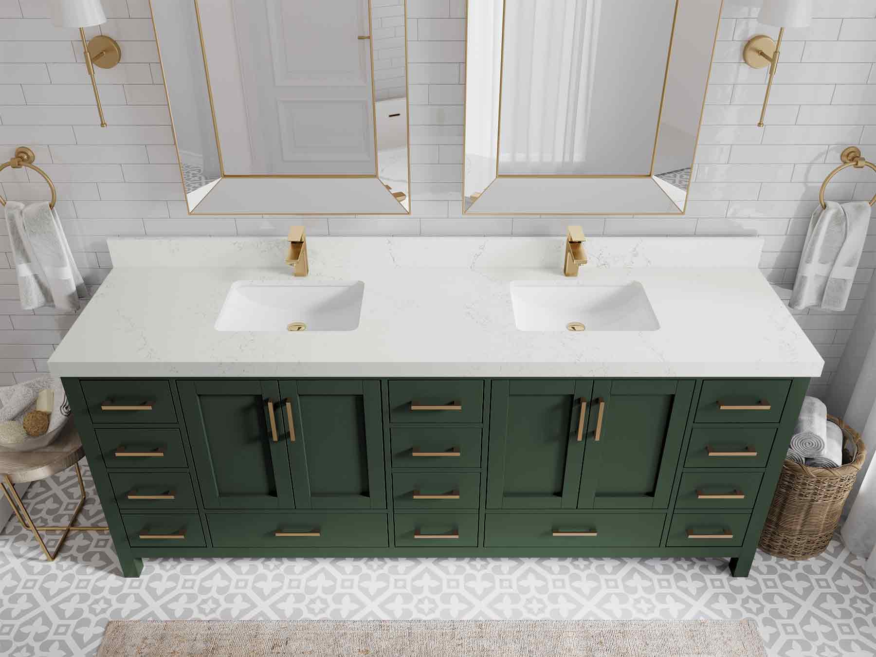 Malibu 84 in. W x 22 in. D Double Sink Bathroom Vanity - Willow Bath and Vanity