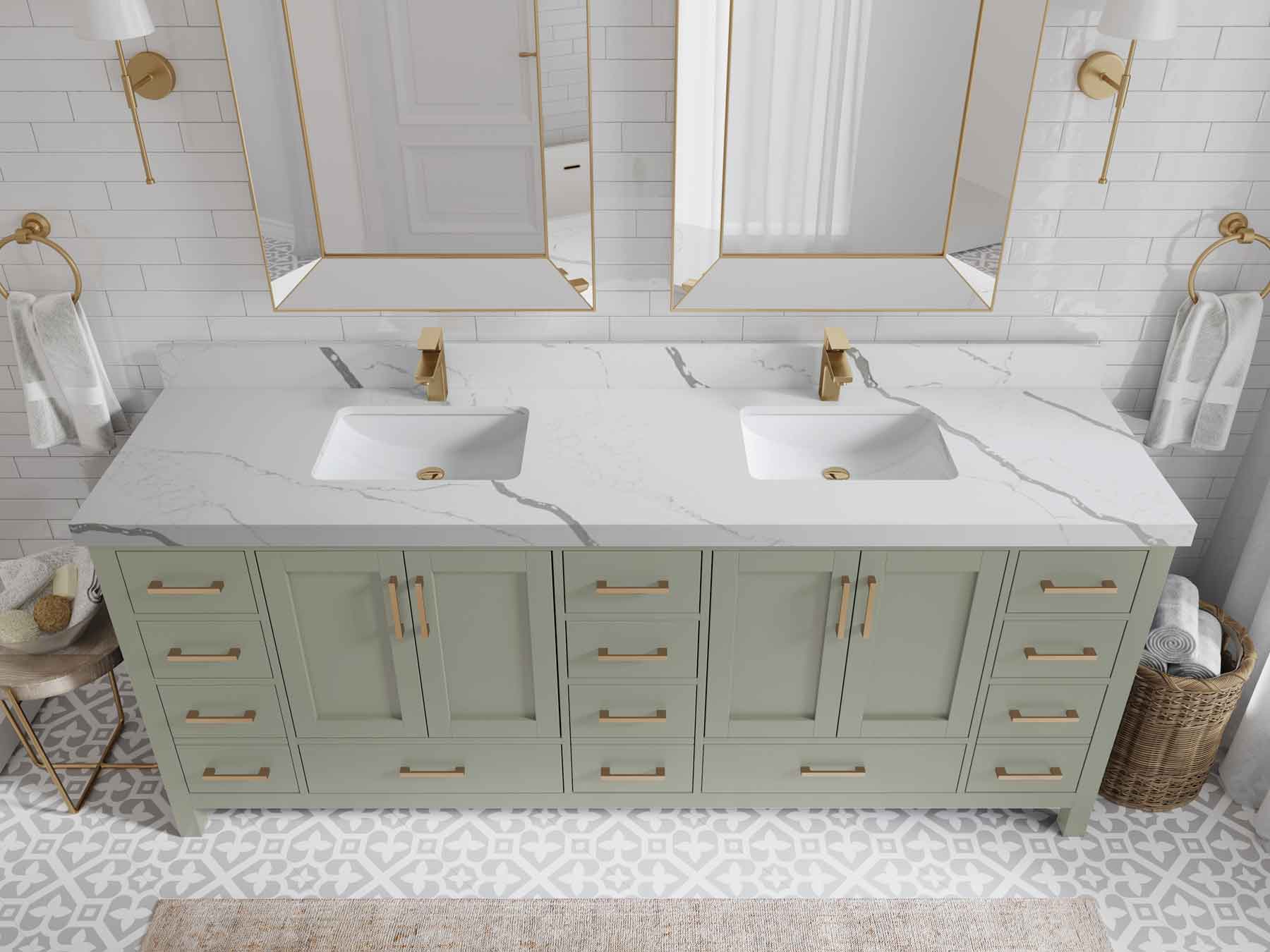Malibu 84 in. W x 22 in. D Double Sink Bathroom Vanity - Willow Bath and Vanity
