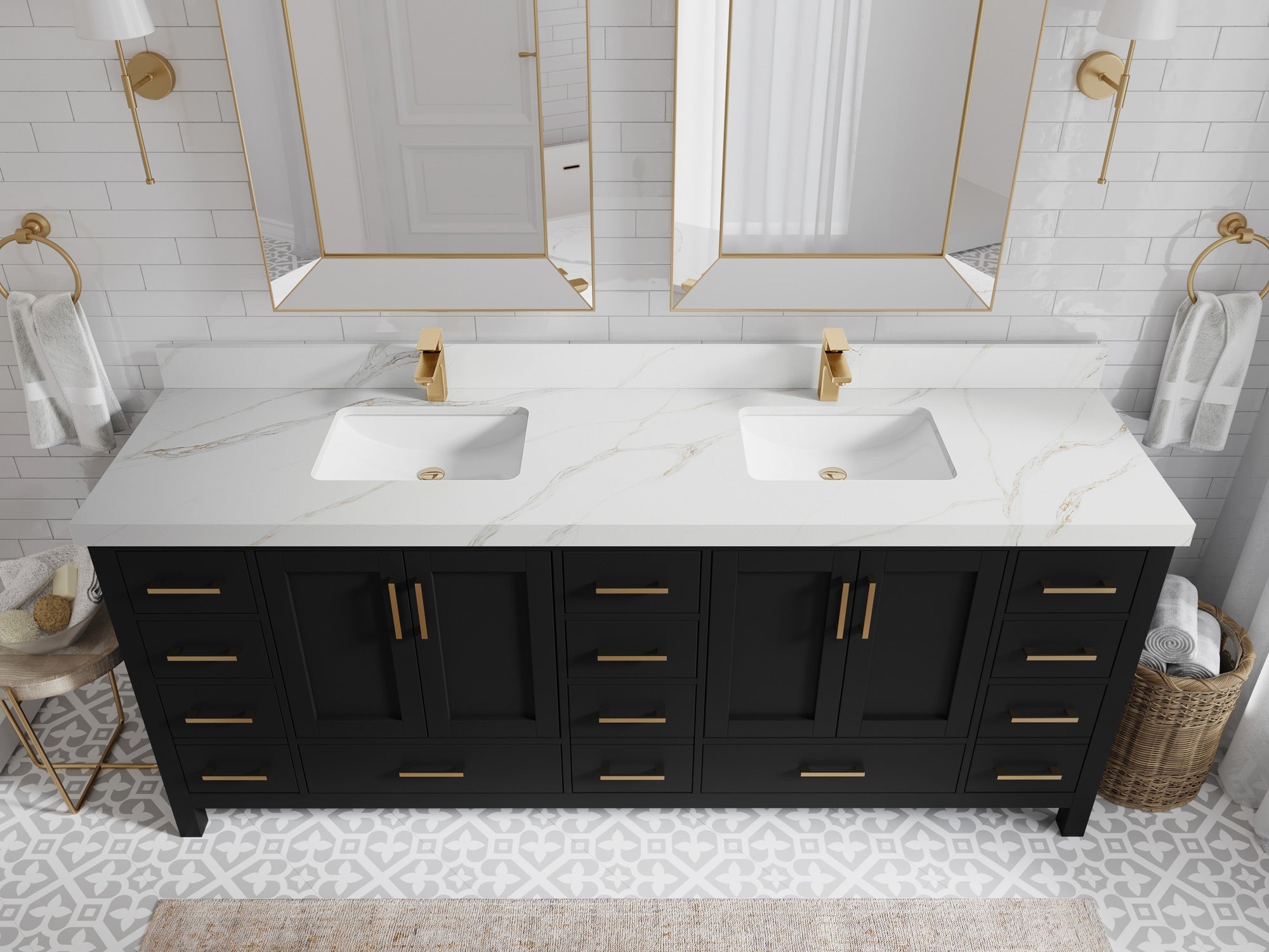 Malibu 84 in. W x 22 in. D Double Sink Bathroom Vanity - Willow Bath and Vanity