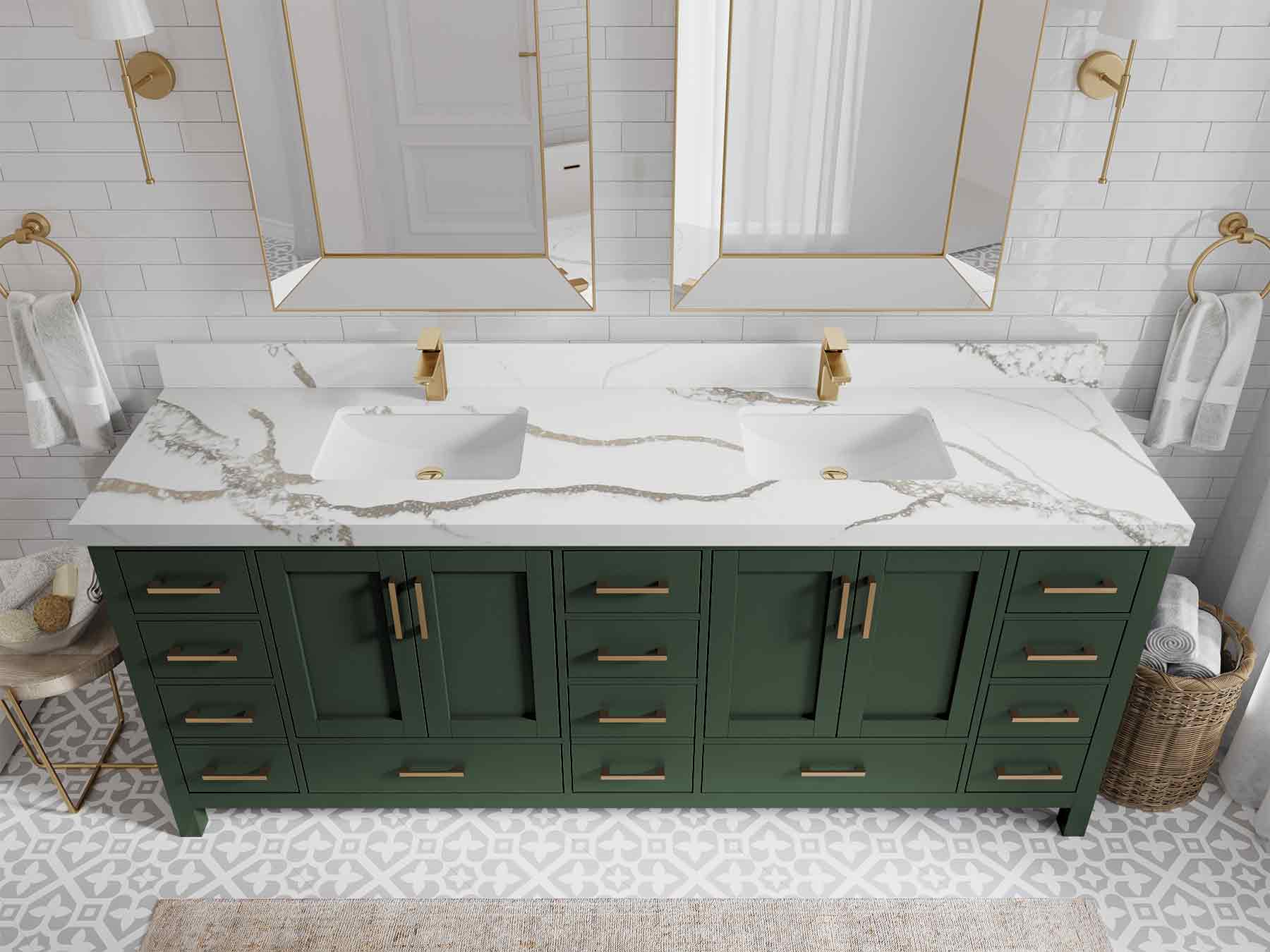 Malibu 84 in. W x 22 in. D Double Sink Bathroom Vanity - Willow Bath and Vanity