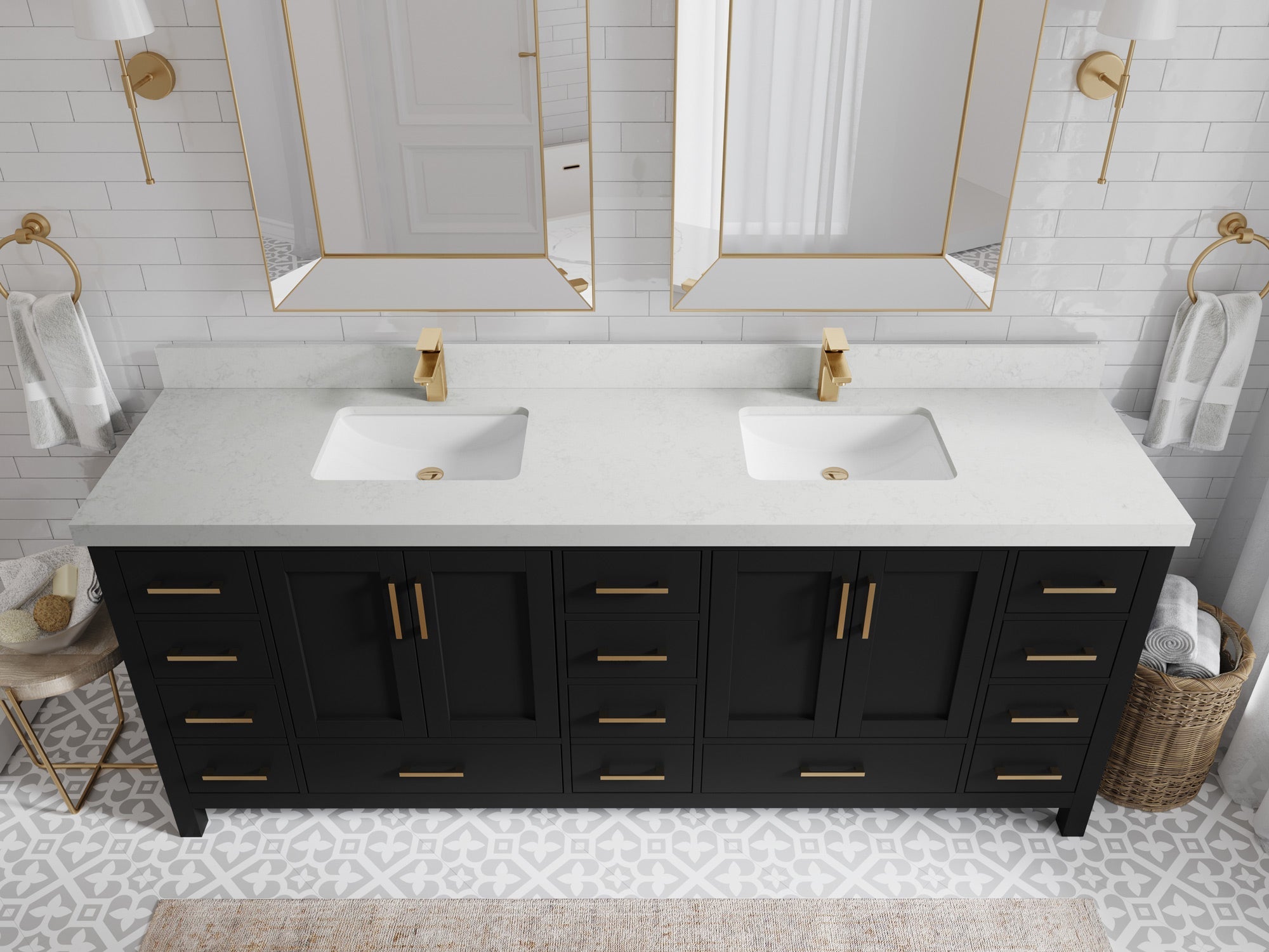 Malibu 84 in. W x 22 in. D Double Sink Bathroom Vanity - Willow Bath and Vanity