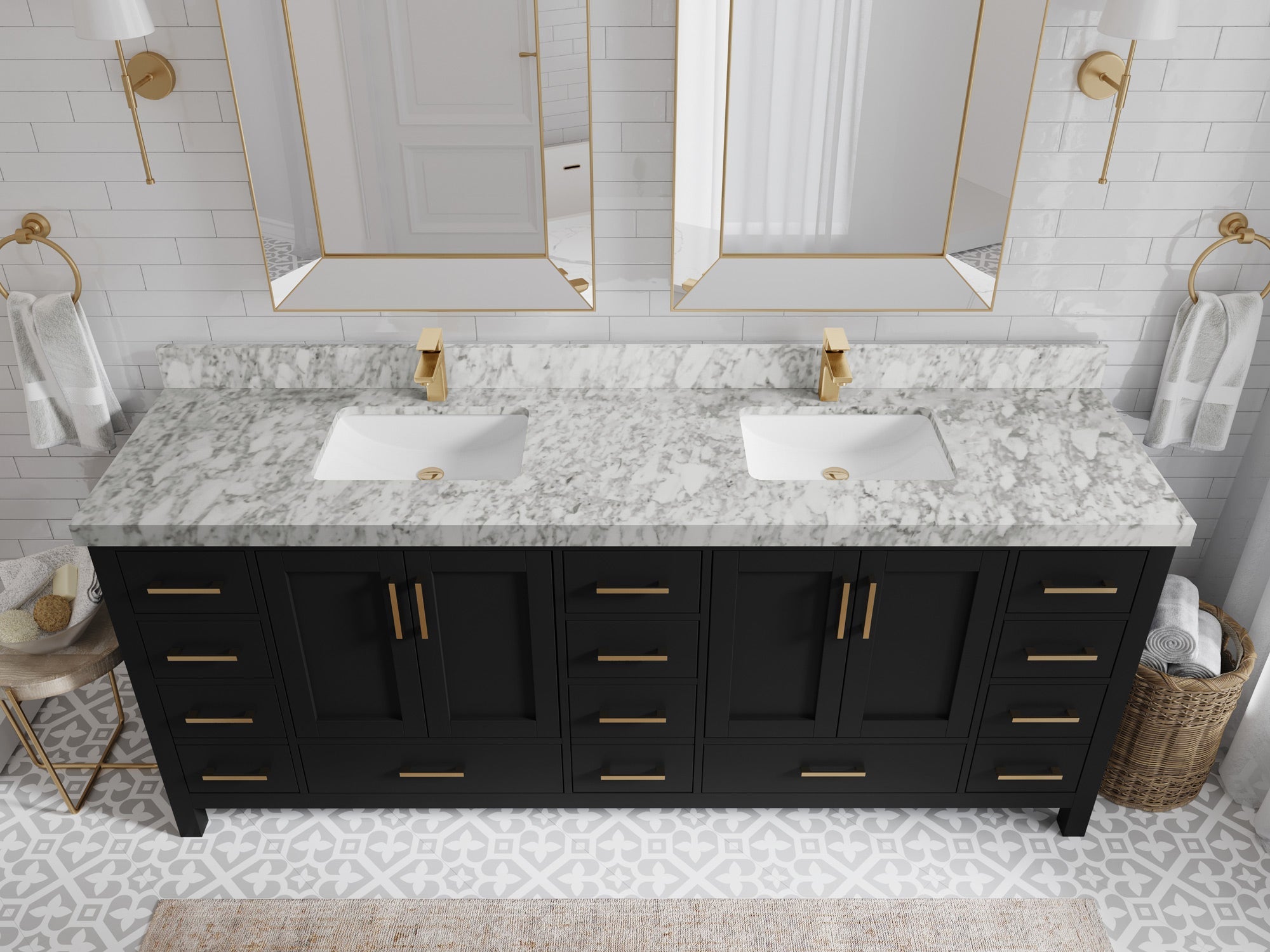 Malibu 84 in. W x 22 in. D Double Sink Bathroom Vanity - Willow Bath and Vanity
