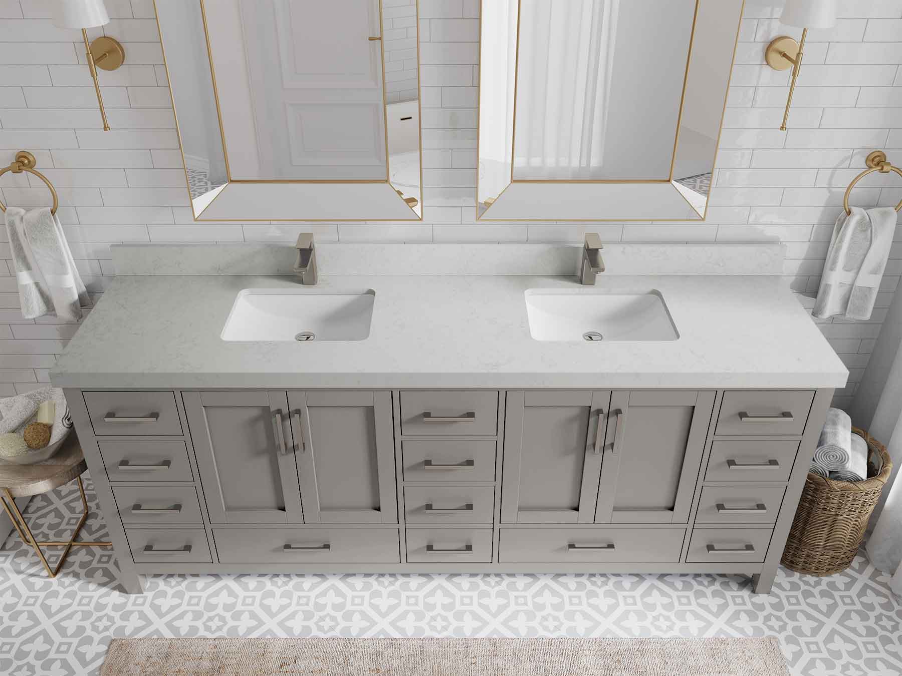 Malibu 84 in. W x 22 in. D Double Sink Bathroom Vanity - Willow Bath and Vanity