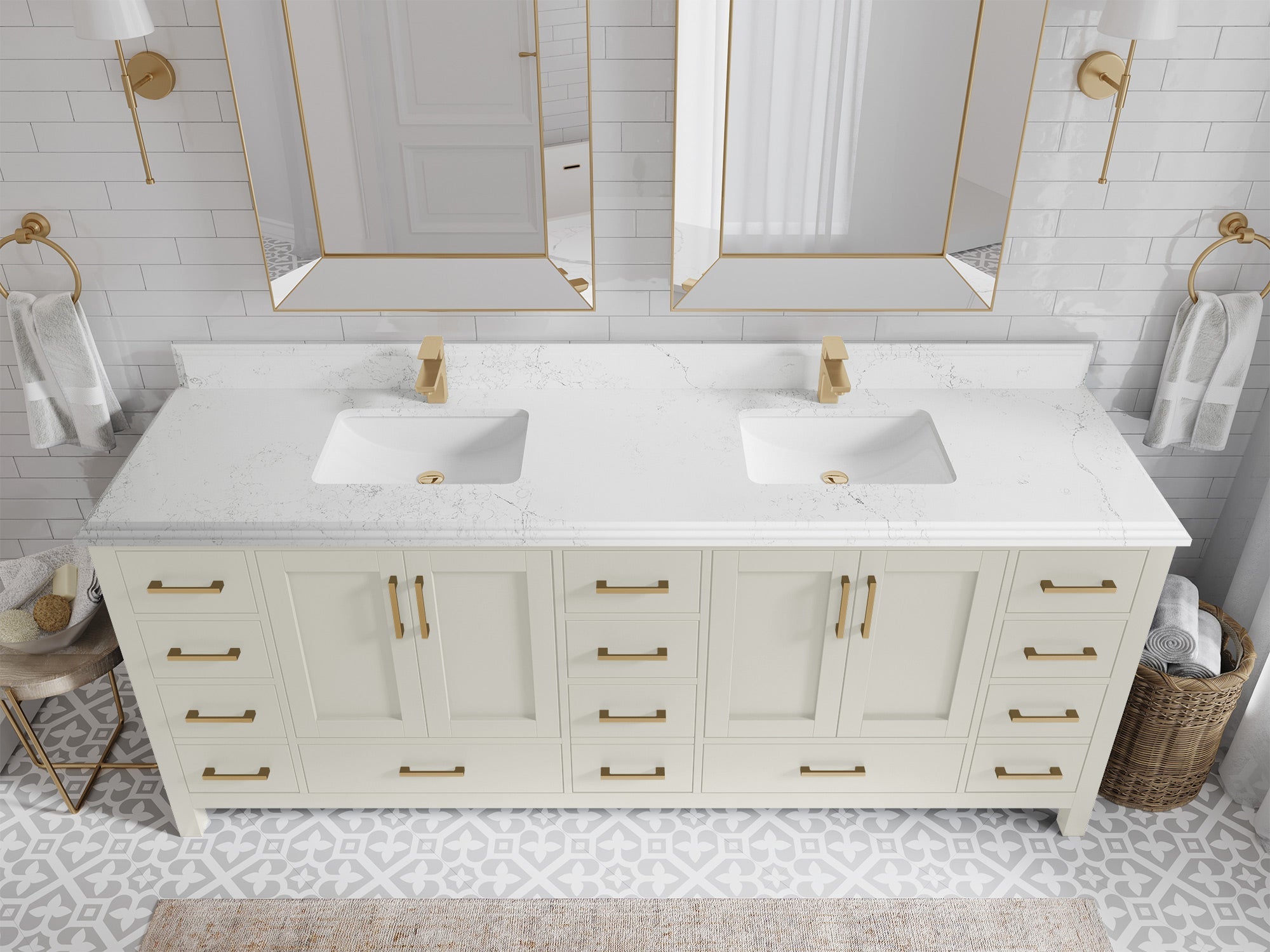 Malibu 84 in. W x 22 in. D Double Sink Bathroom Vanity - Willow Bath and Vanity