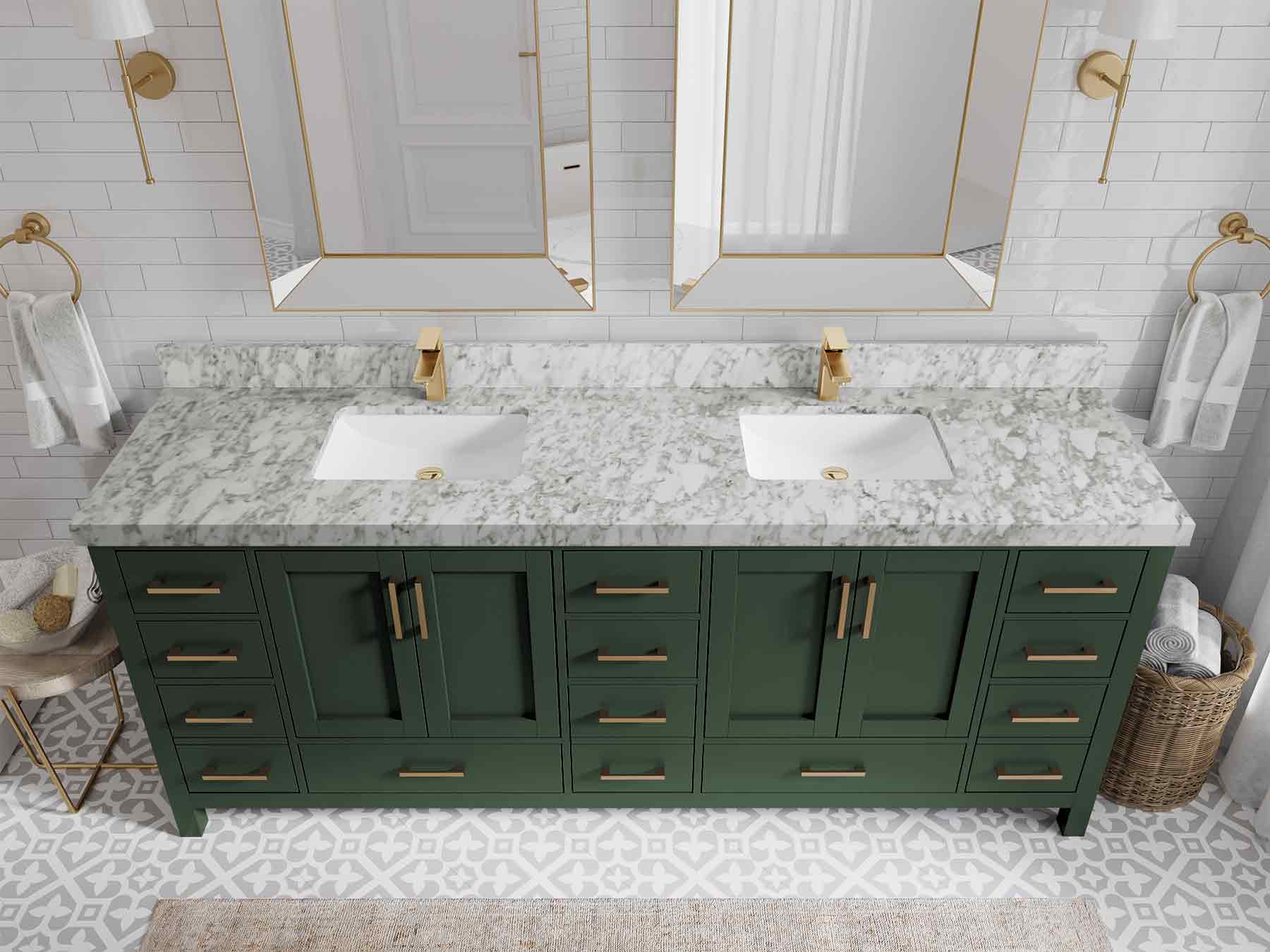 Malibu 84 in. W x 22 in. D Double Sink Bathroom Vanity - Willow Bath and Vanity