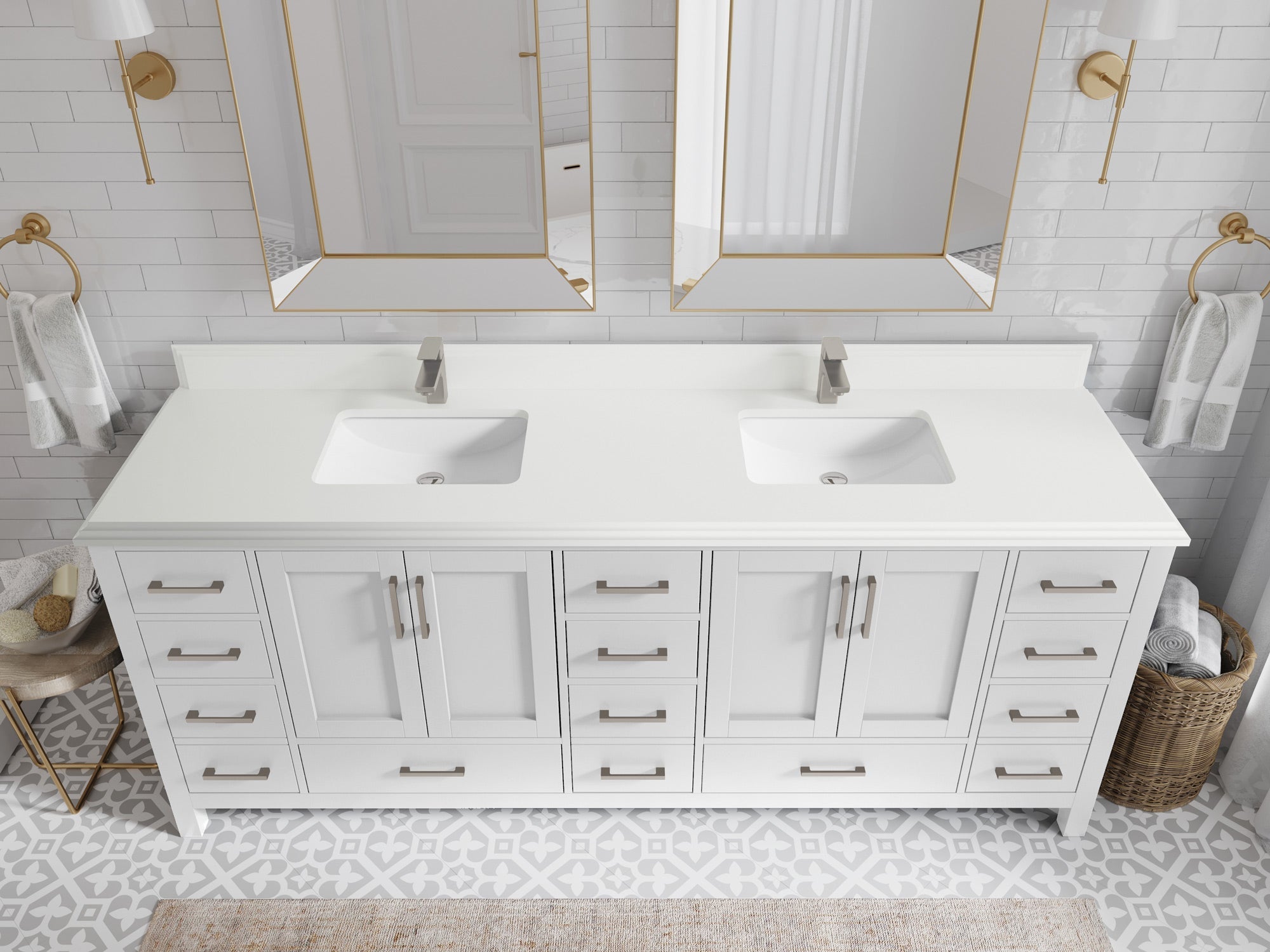 Malibu 84 in. W x 22 in. D Double Sink Bathroom Vanity - Willow Bath and Vanity