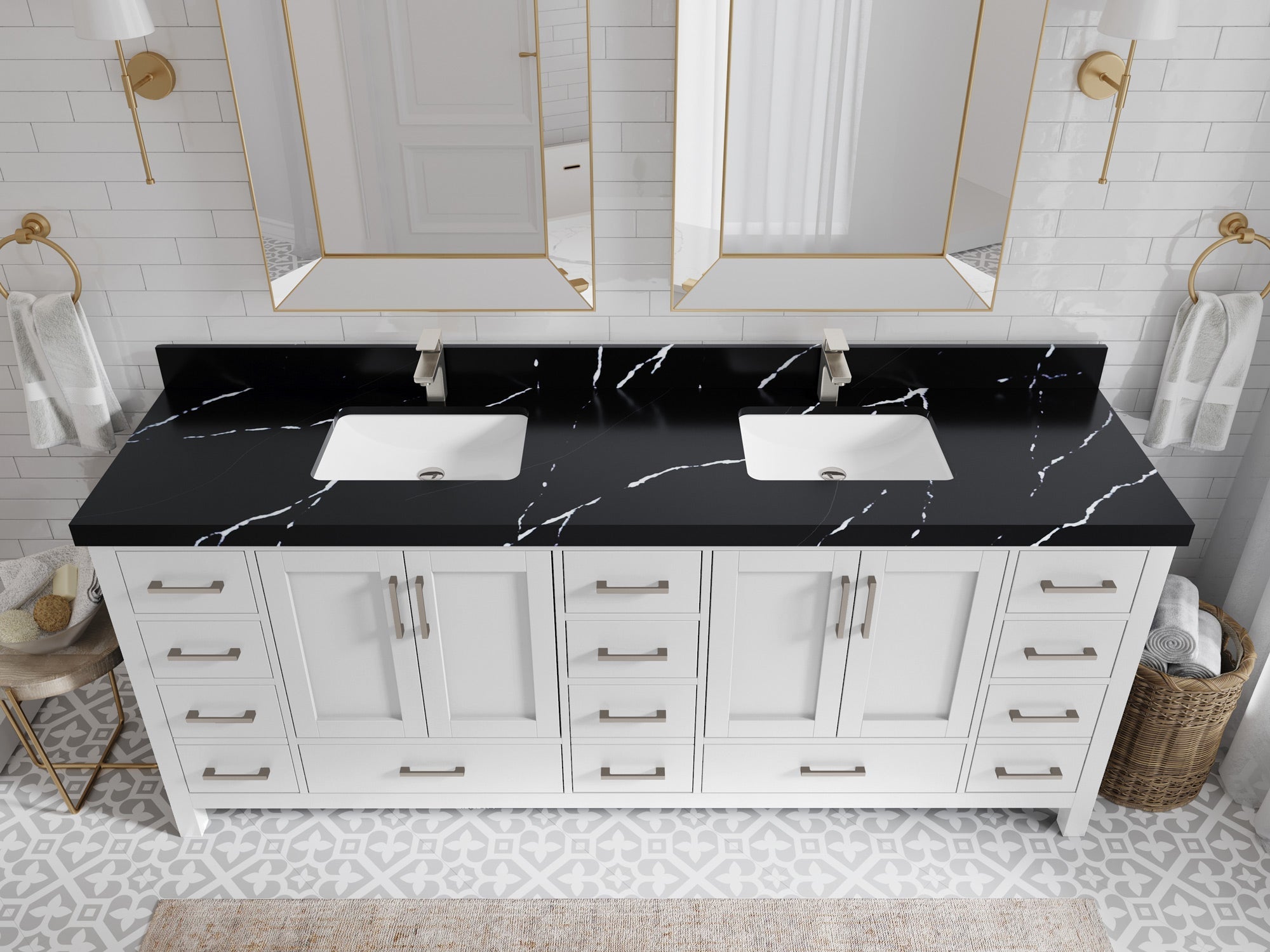 Malibu 84 in. W x 22 in. D Double Sink Bathroom Vanity - Willow Bath and Vanity