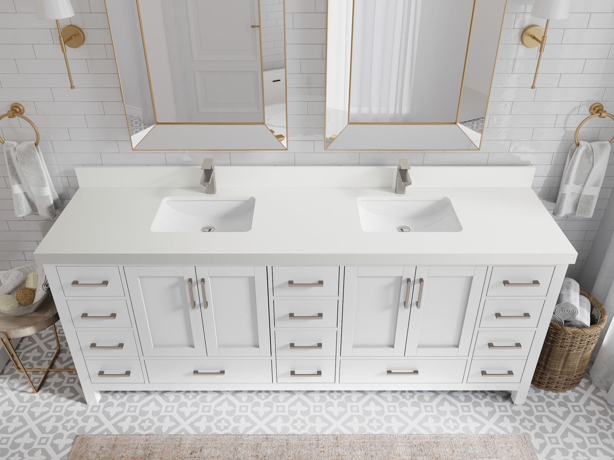 Malibu 84 in. W x 22 in. D Double Sink Bathroom Vanity - Willow Bath and Vanity