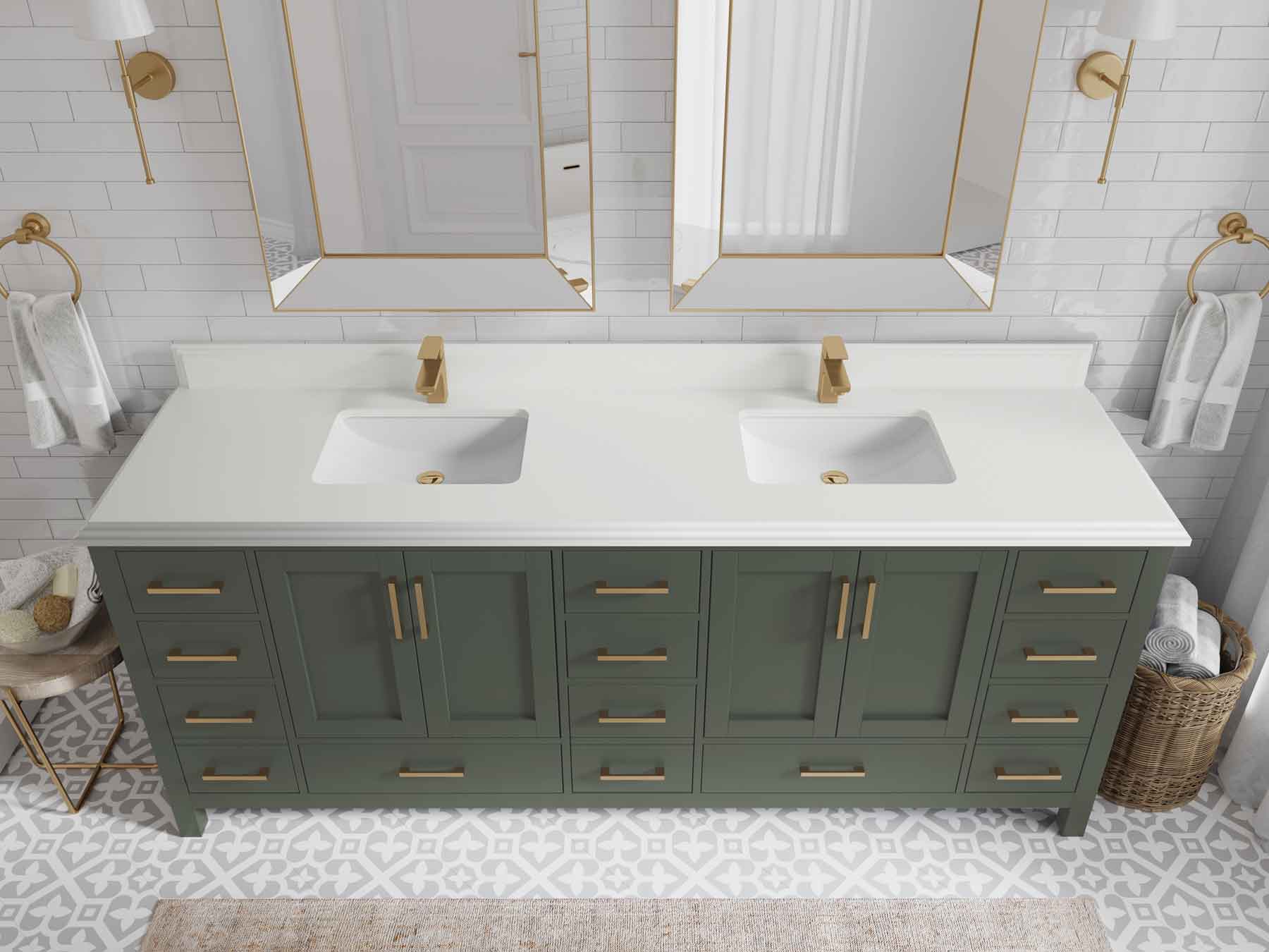 Malibu 84 in. W x 22 in. D Double Sink Bathroom Vanity - Willow Bath and Vanity