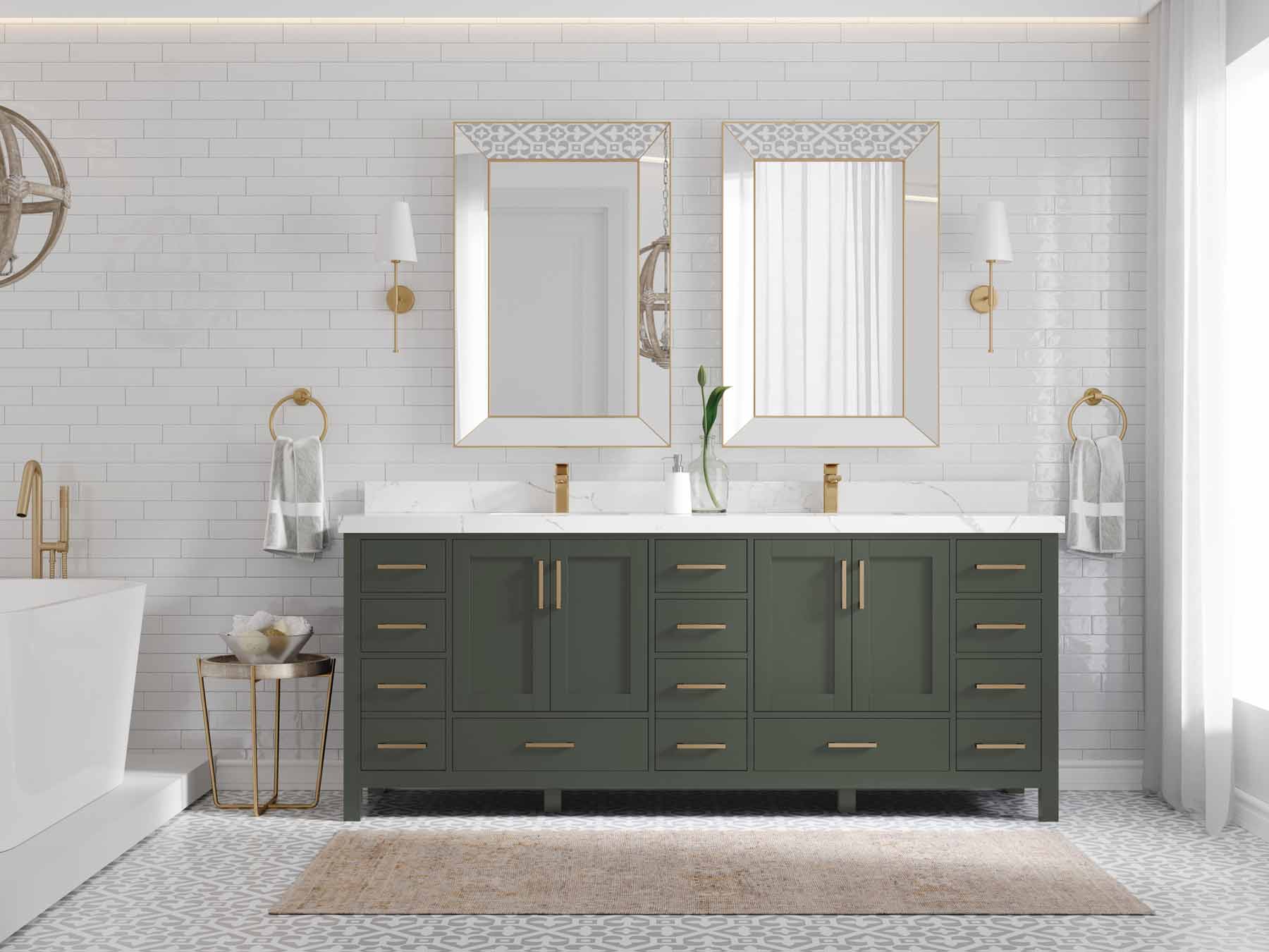Malibu 84 in. W x 22 in. D Double Sink Bathroom Vanity - Willow Bath and Vanity
