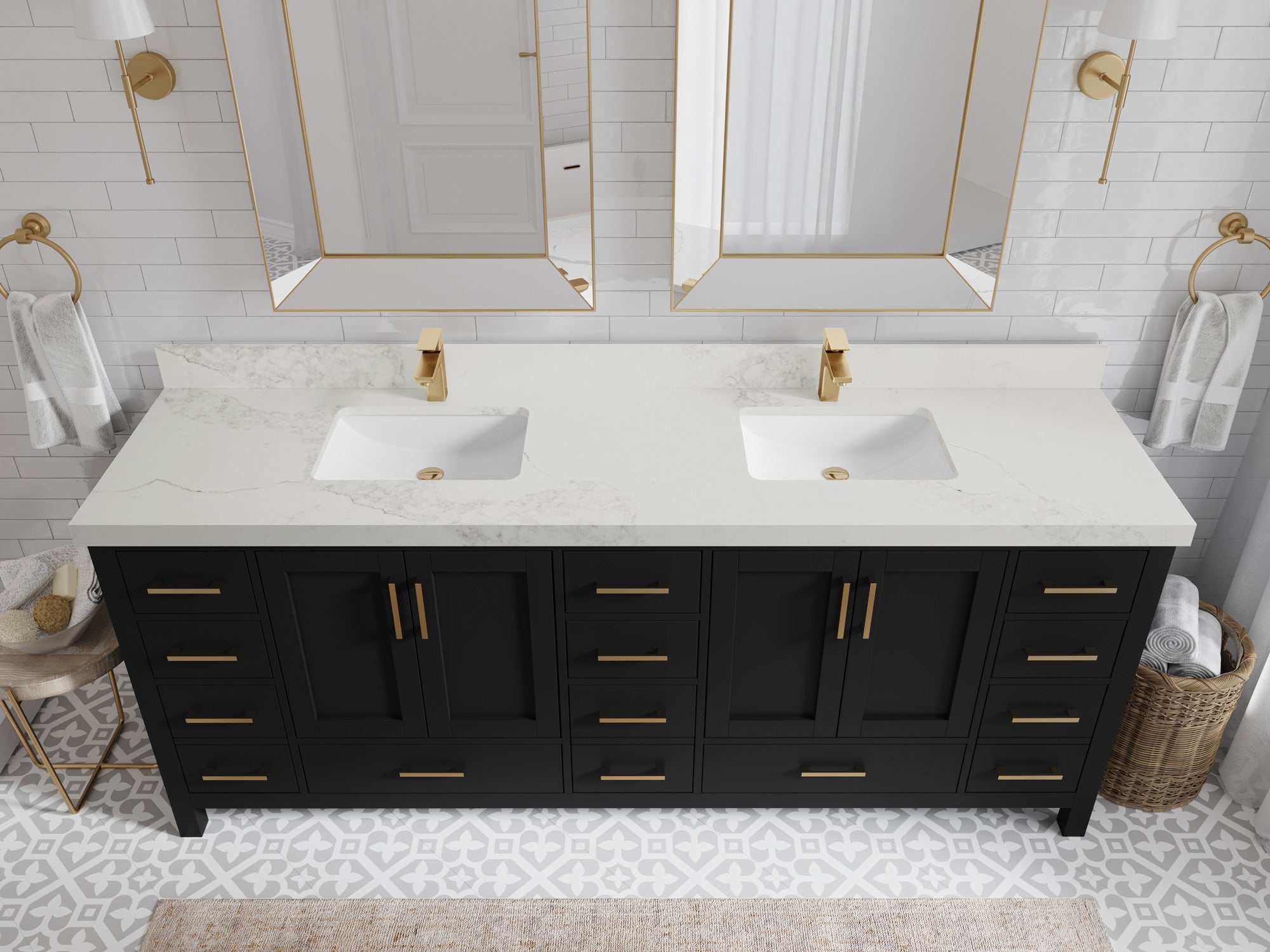 Malibu 84 in. W x 22 in. D Double Sink Bathroom Vanity - Willow Bath and Vanity
