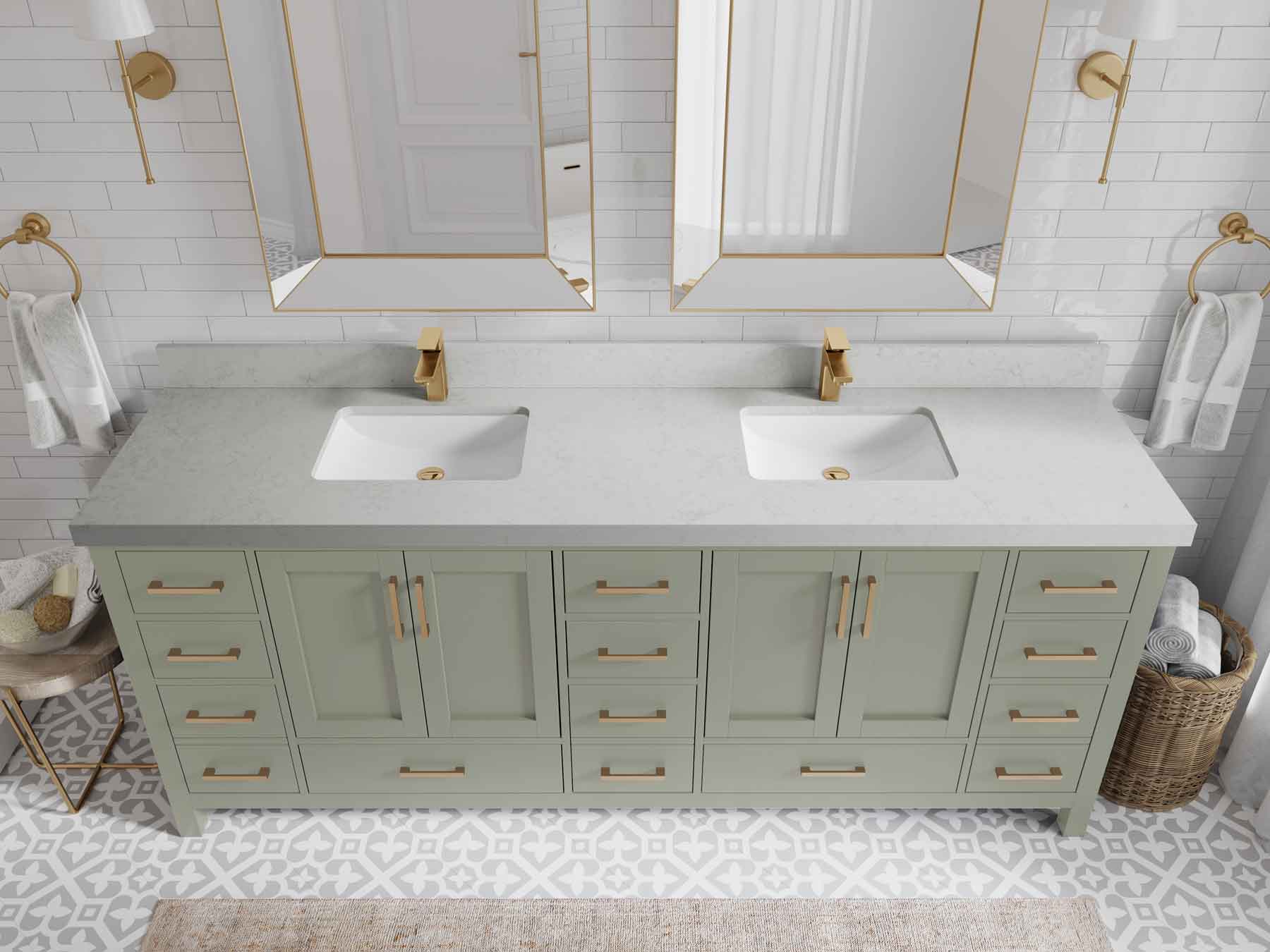 Malibu 84 in. W x 22 in. D Double Sink Bathroom Vanity - Willow Bath and Vanity