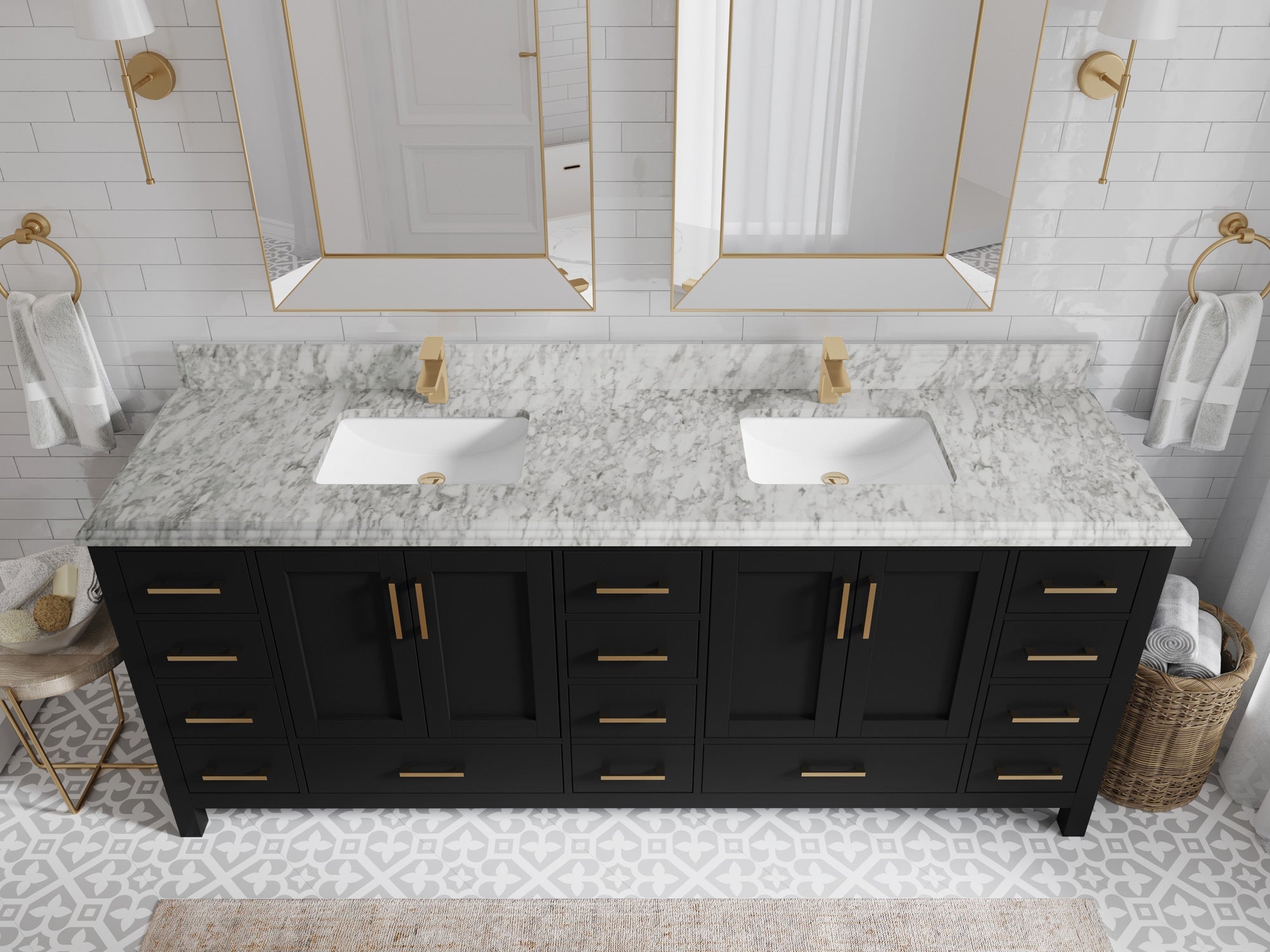 Malibu 84 in. W x 22 in. D Double Sink Bathroom Vanity - Willow Bath and Vanity