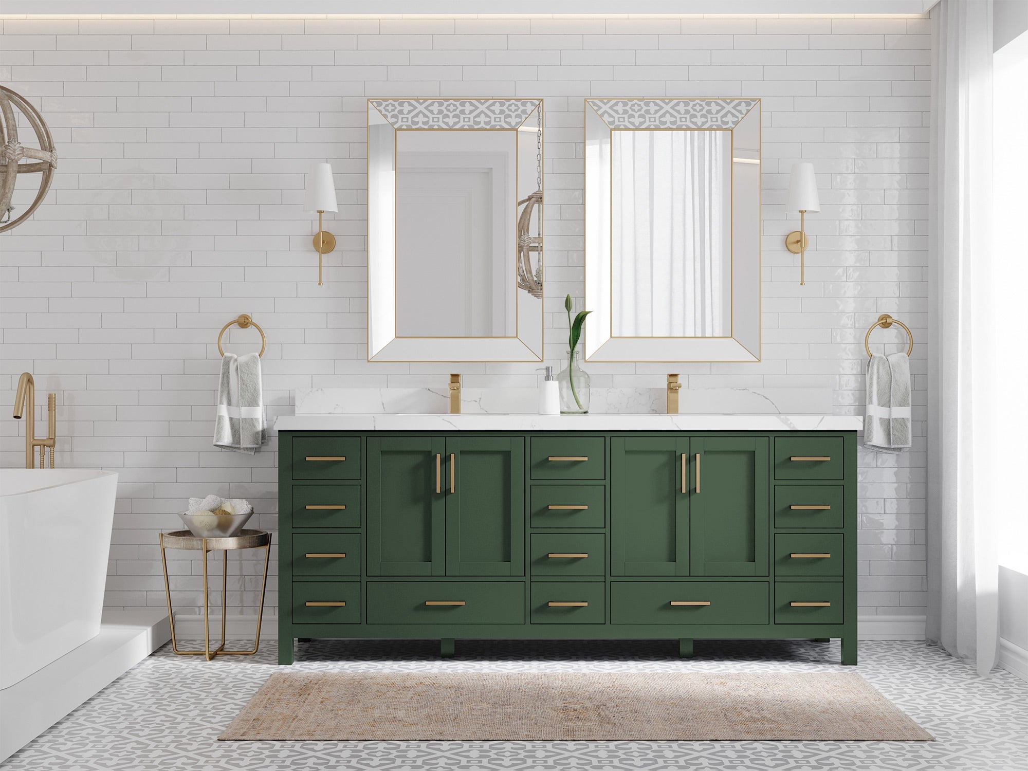 Malibu 84 in. W x 22 in. D Double Sink Bathroom Vanity - Willow Bath and Vanity