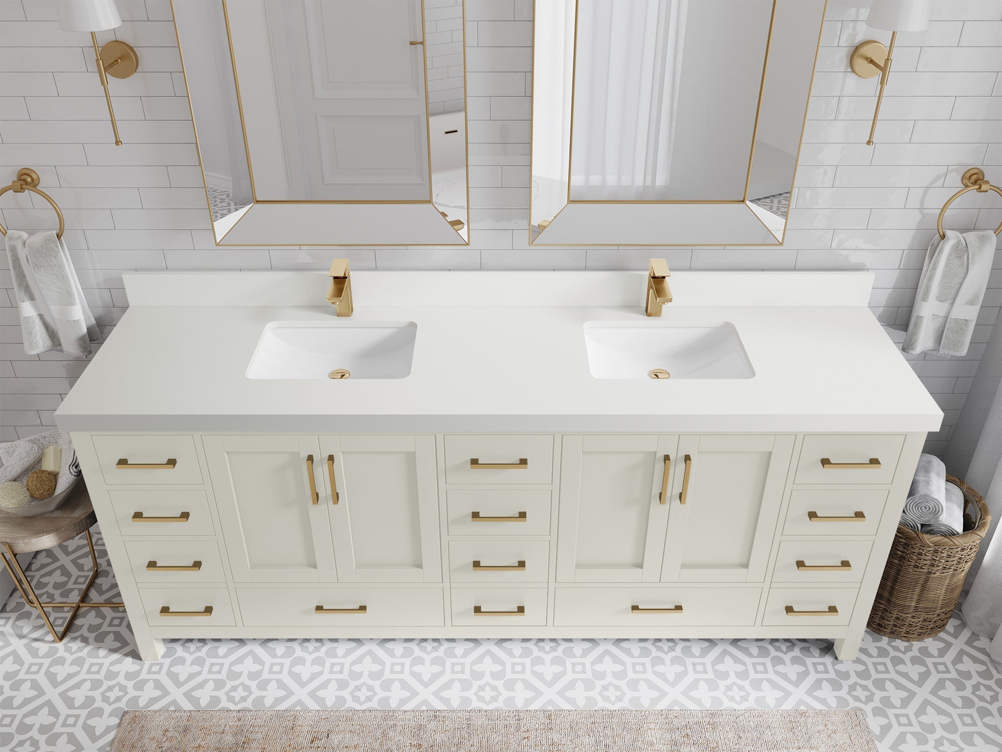 Malibu 84 in. W x 22 in. D Double Sink Bathroom Vanity - Willow Bath and Vanity