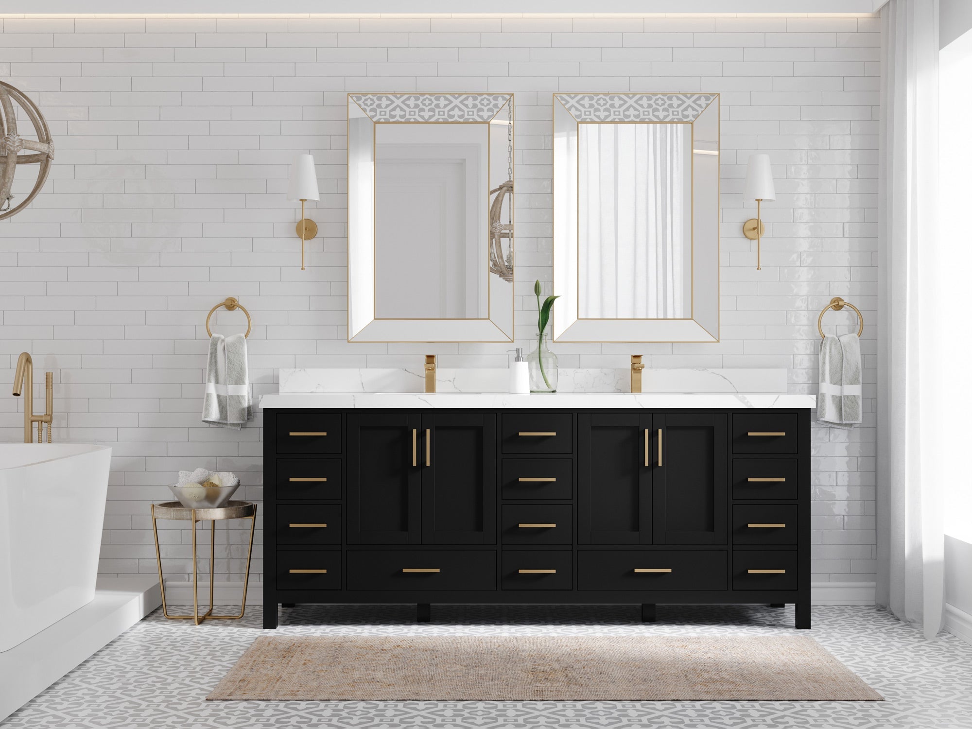Malibu 84 in. W x 22 in. D Double Sink Bathroom Vanity - Willow Bath and Vanity