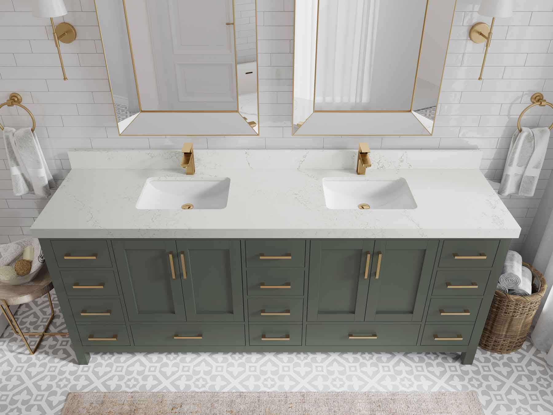 Malibu 84 in. W x 22 in. D Double Sink Bathroom Vanity - Willow Bath and Vanity