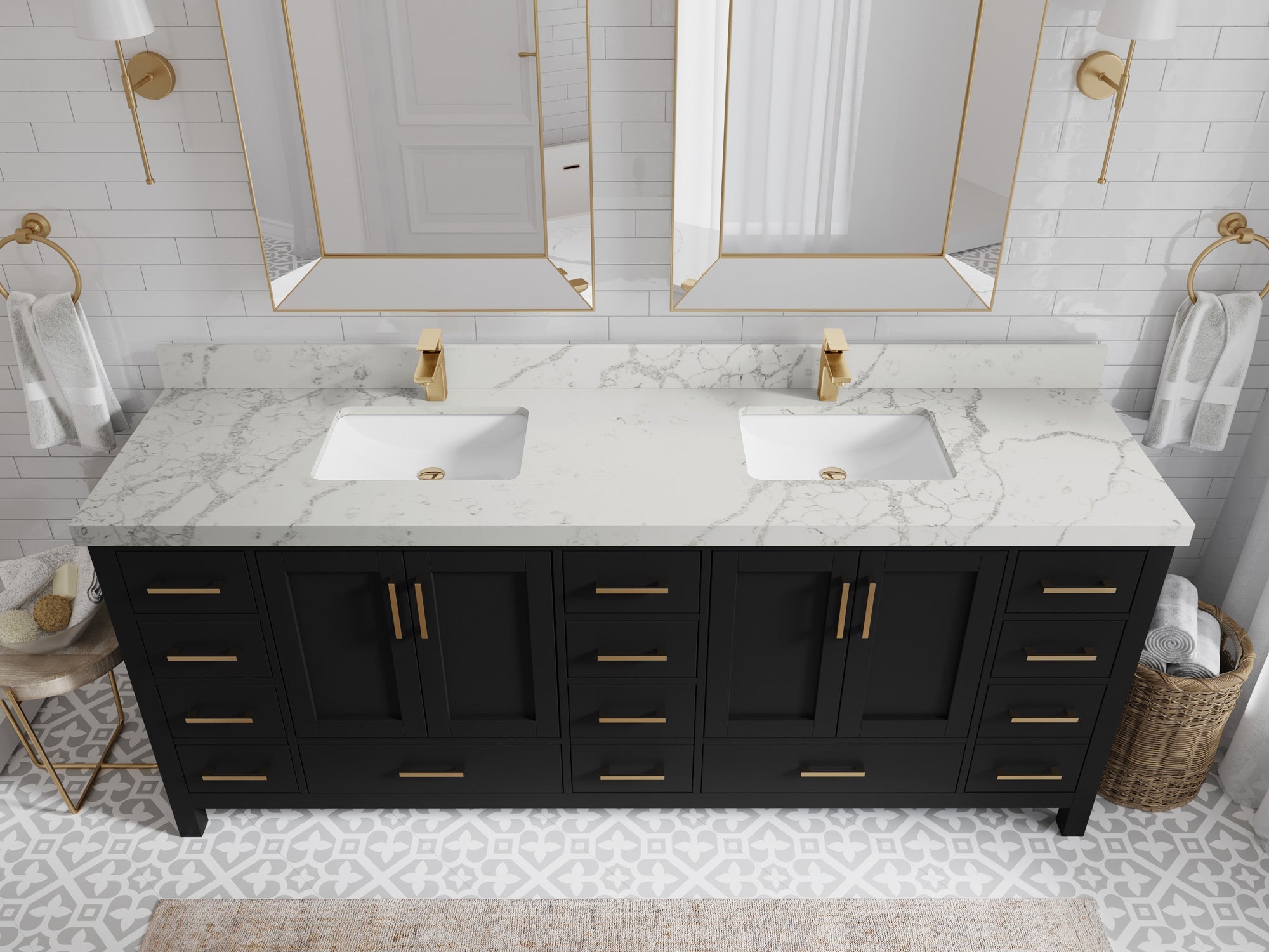 Malibu 84 in. W x 22 in. D Double Sink Bathroom Vanity - Willow Bath and Vanity