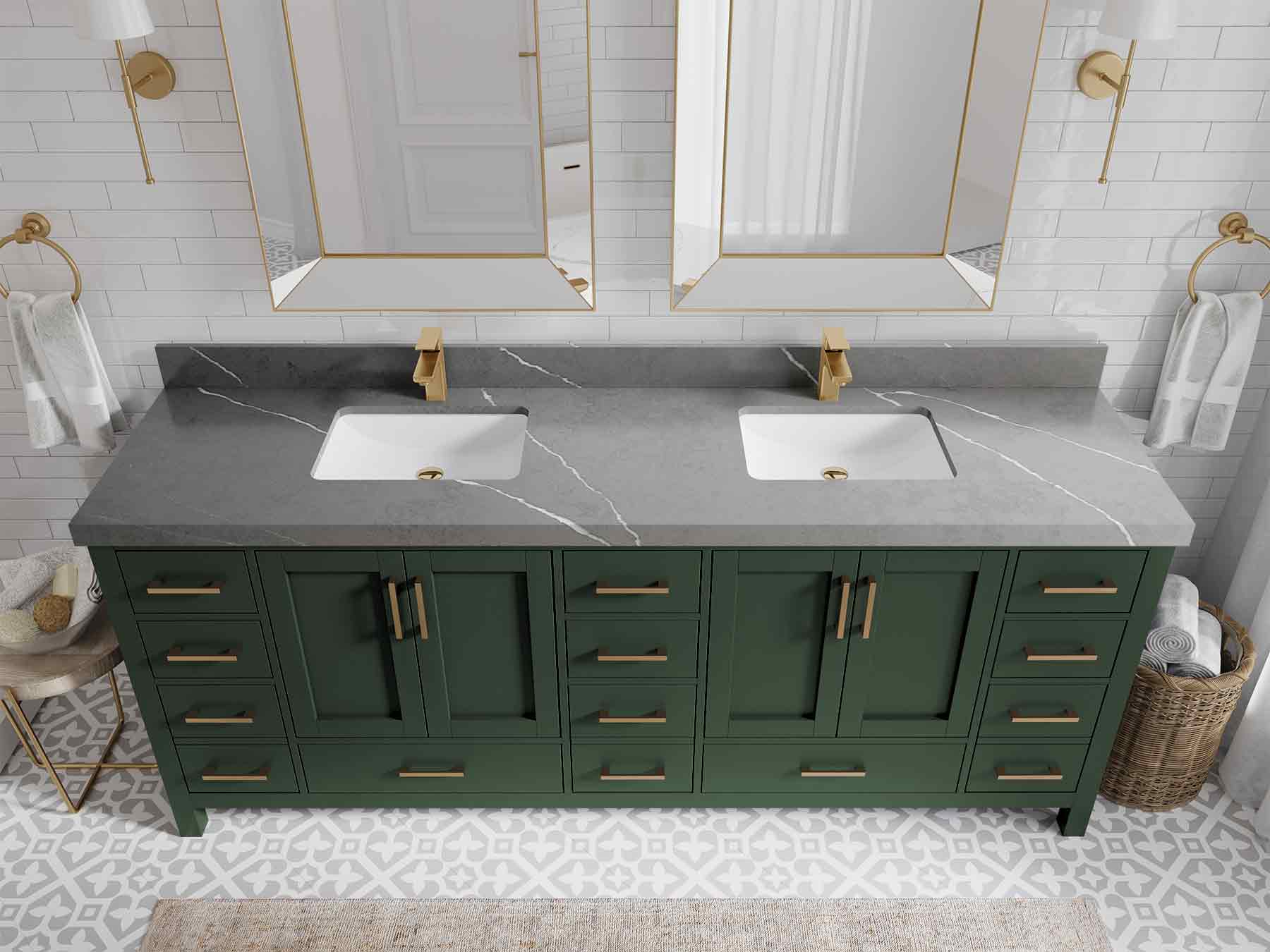 Malibu 84 in. W x 22 in. D Double Sink Bathroom Vanity - Willow Bath and Vanity